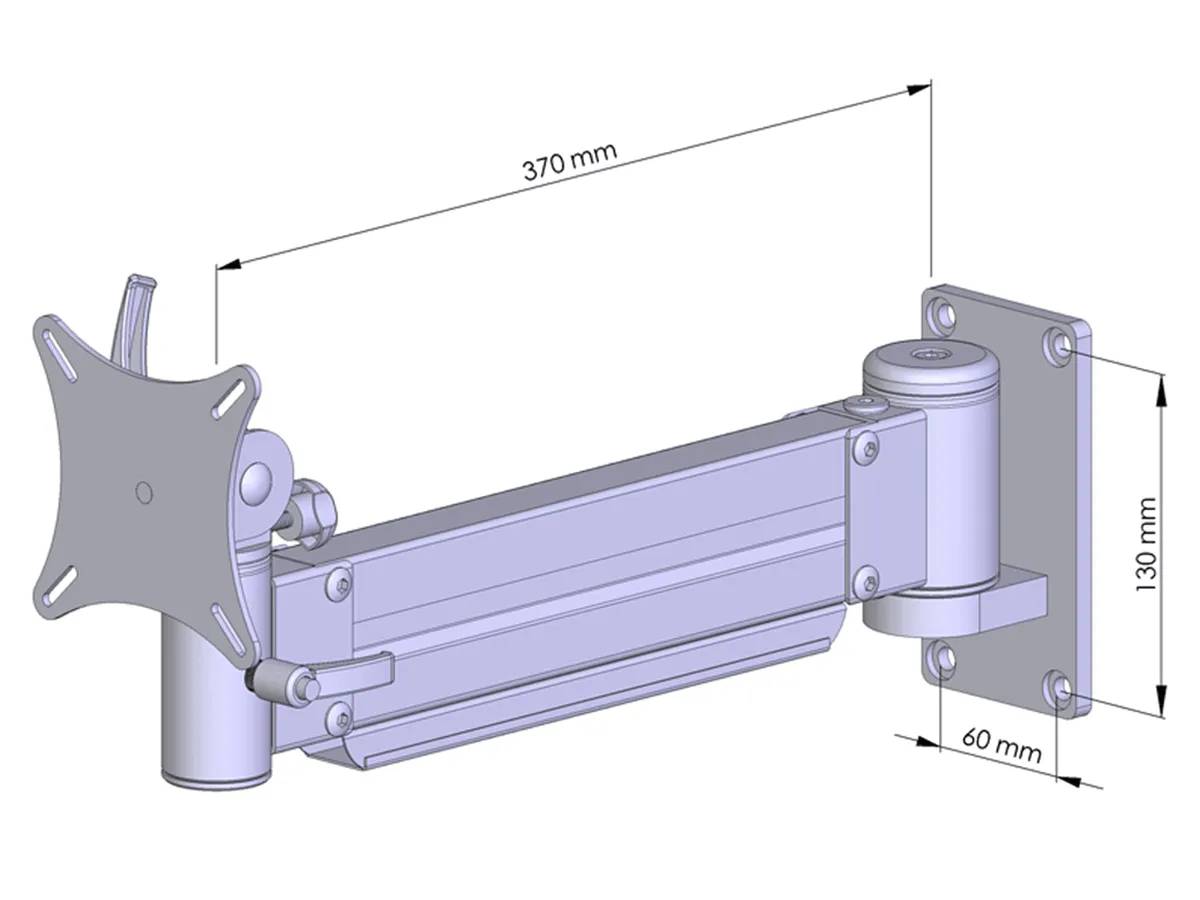 TFT-Lift Monitorhalter für 1 Bildschirm Wandbefestigung Höhe fix - 17"-32"