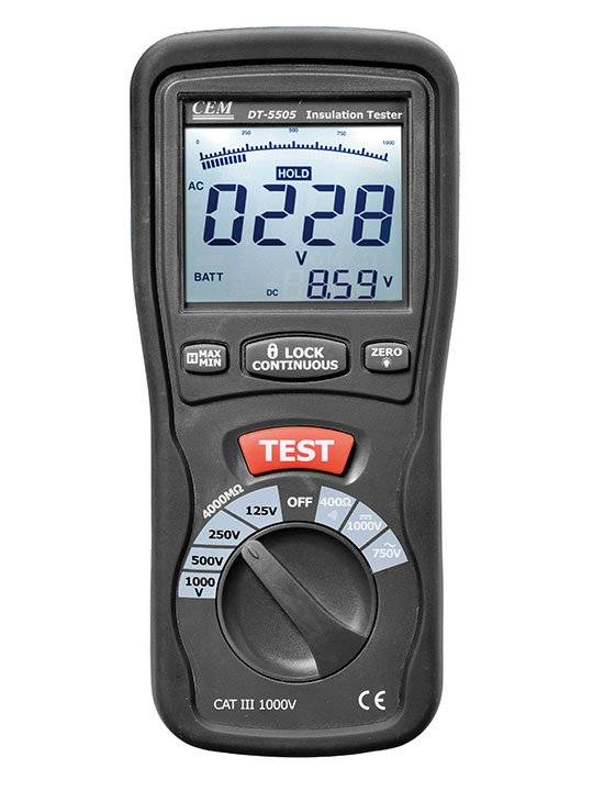 CEM Isolationsmessgerät DT-5505 für Handwerk & Industrie, 500V and 1000V, 4000MΩ
