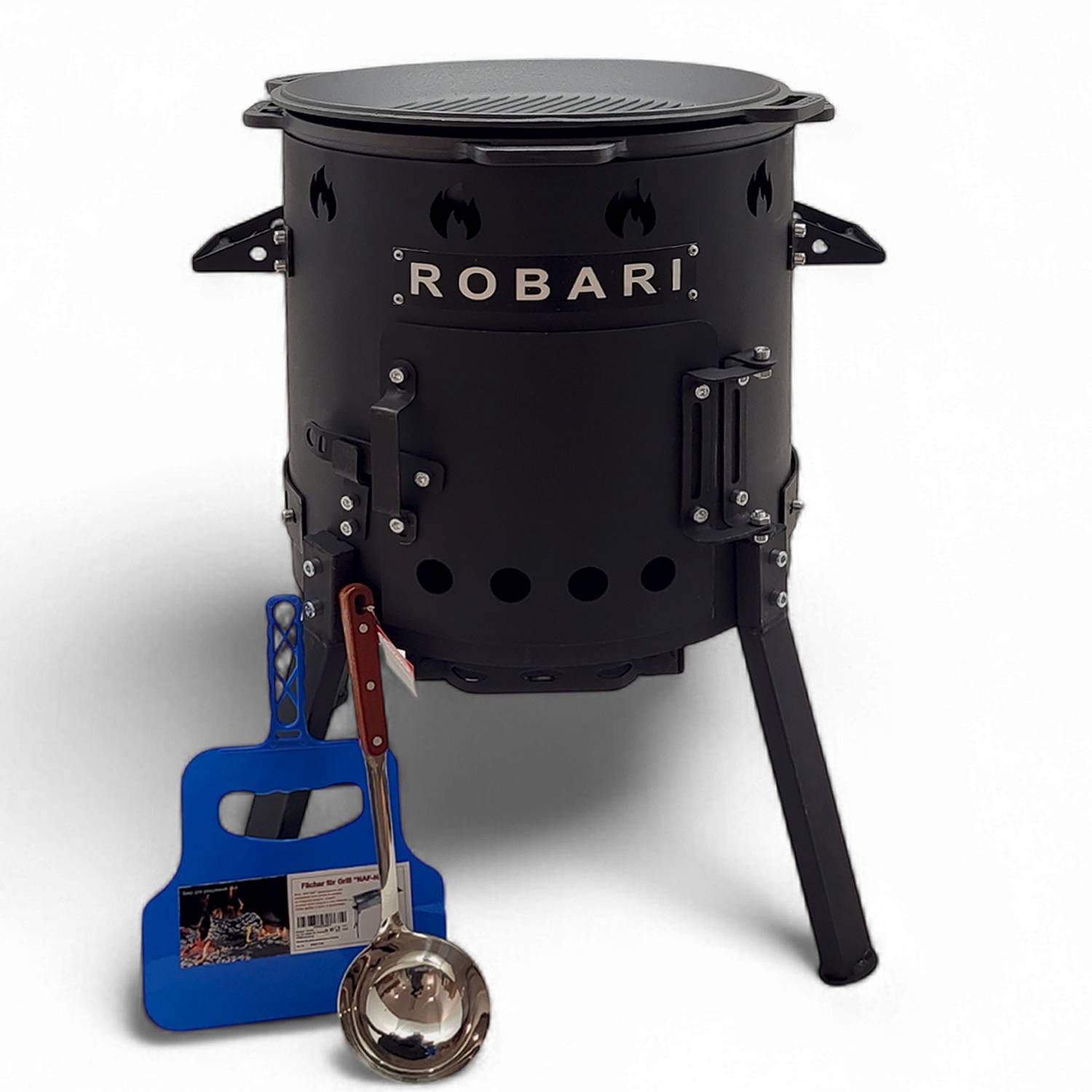 Utschak Set mit Kasan 12 L mit Grilldeckel und Zubehör