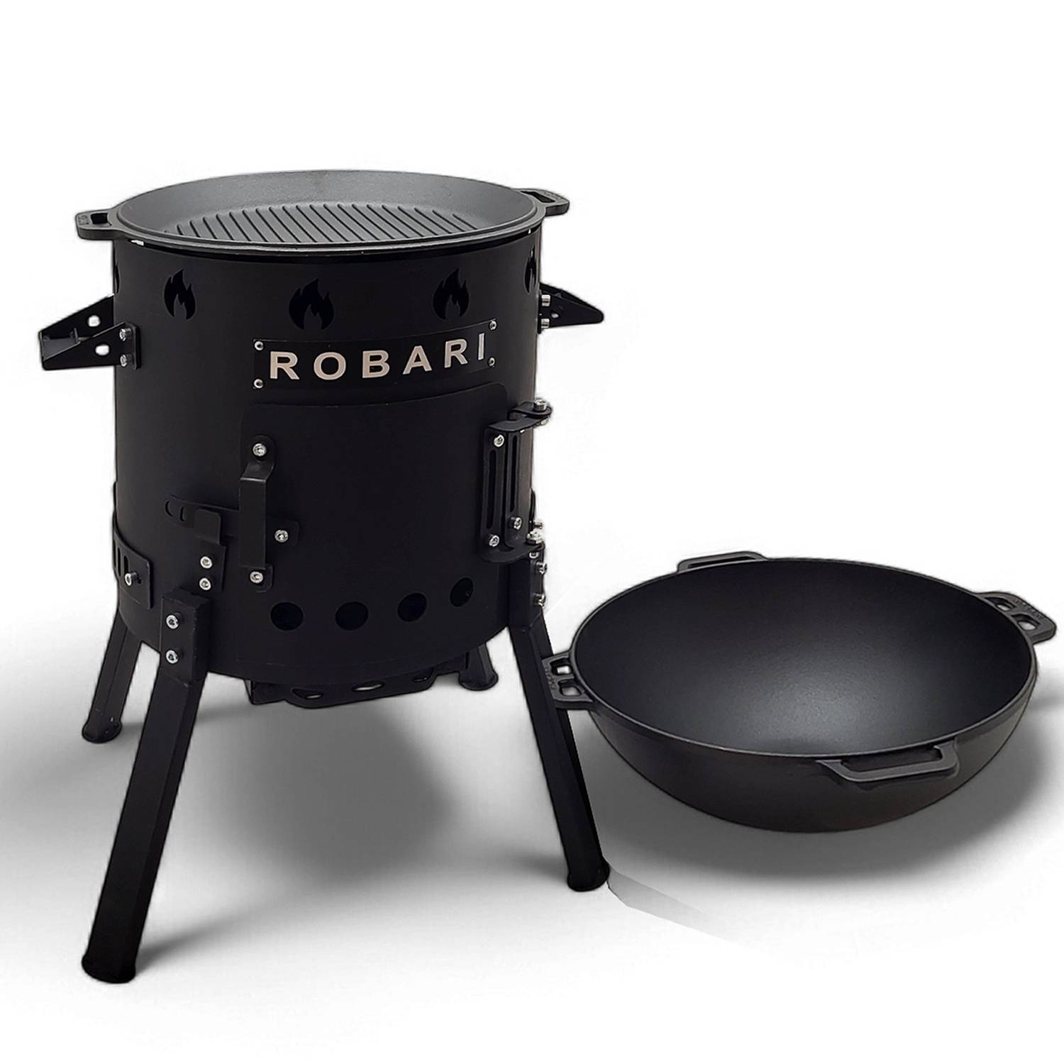 Utschak Set mit Kasan 15 L mit Grilldeckel und Zubehör