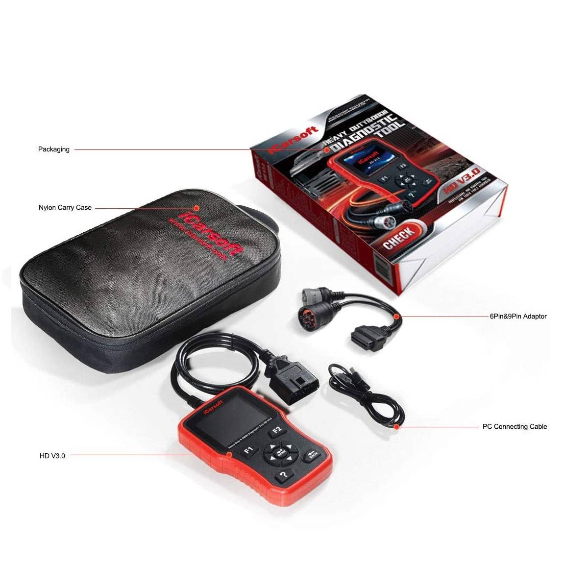 DIAGNOSEGERÄT iCARSOFT HD V 3.0 für LKW, Transporter und Busse