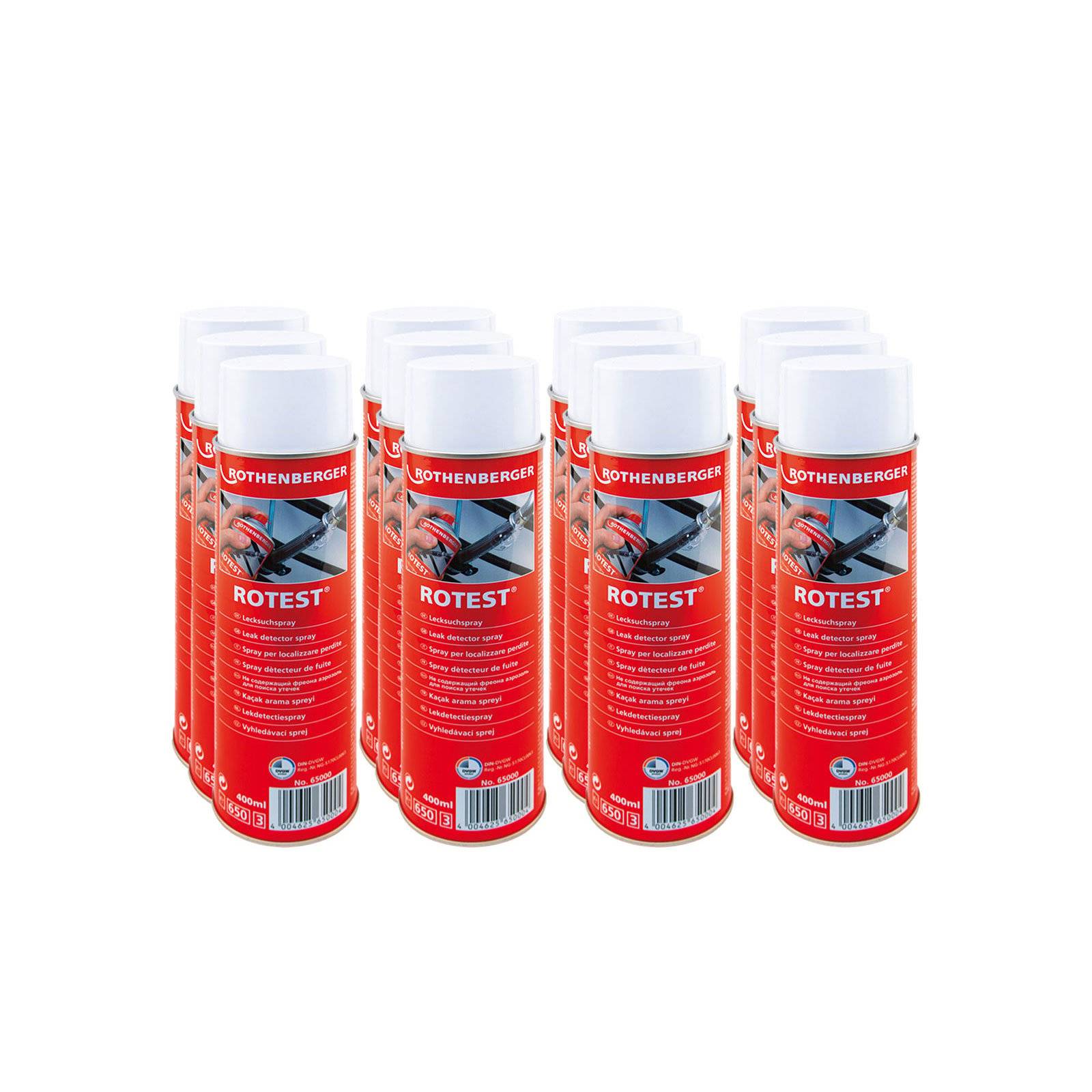 ROTHENBERGER Industrial 12x Lecksuchspray, 400ml - 65000
