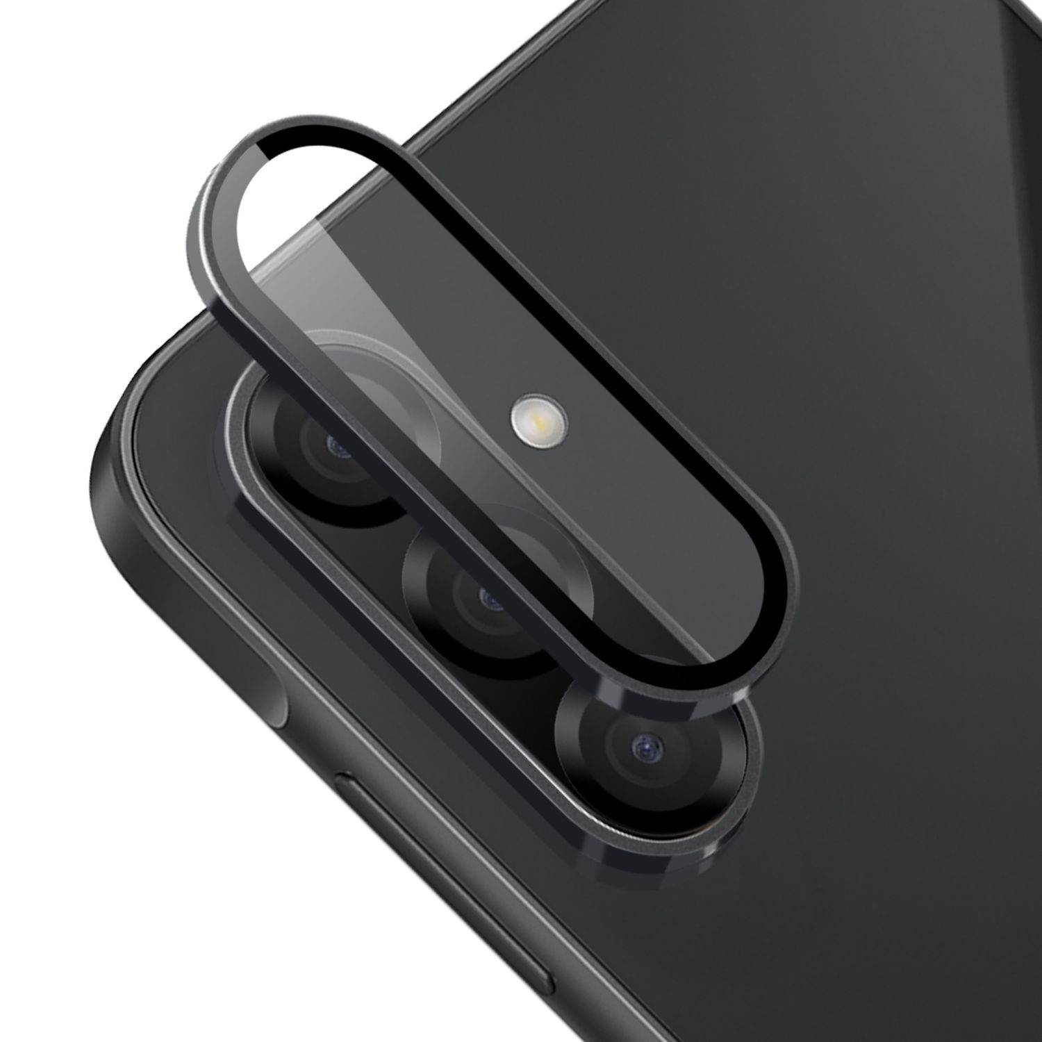 Für Samsung Galaxy A26 / A36 / A56 Aluminium Schutz Ring Kamera + H9 Tempered Hart Glas Schwarz