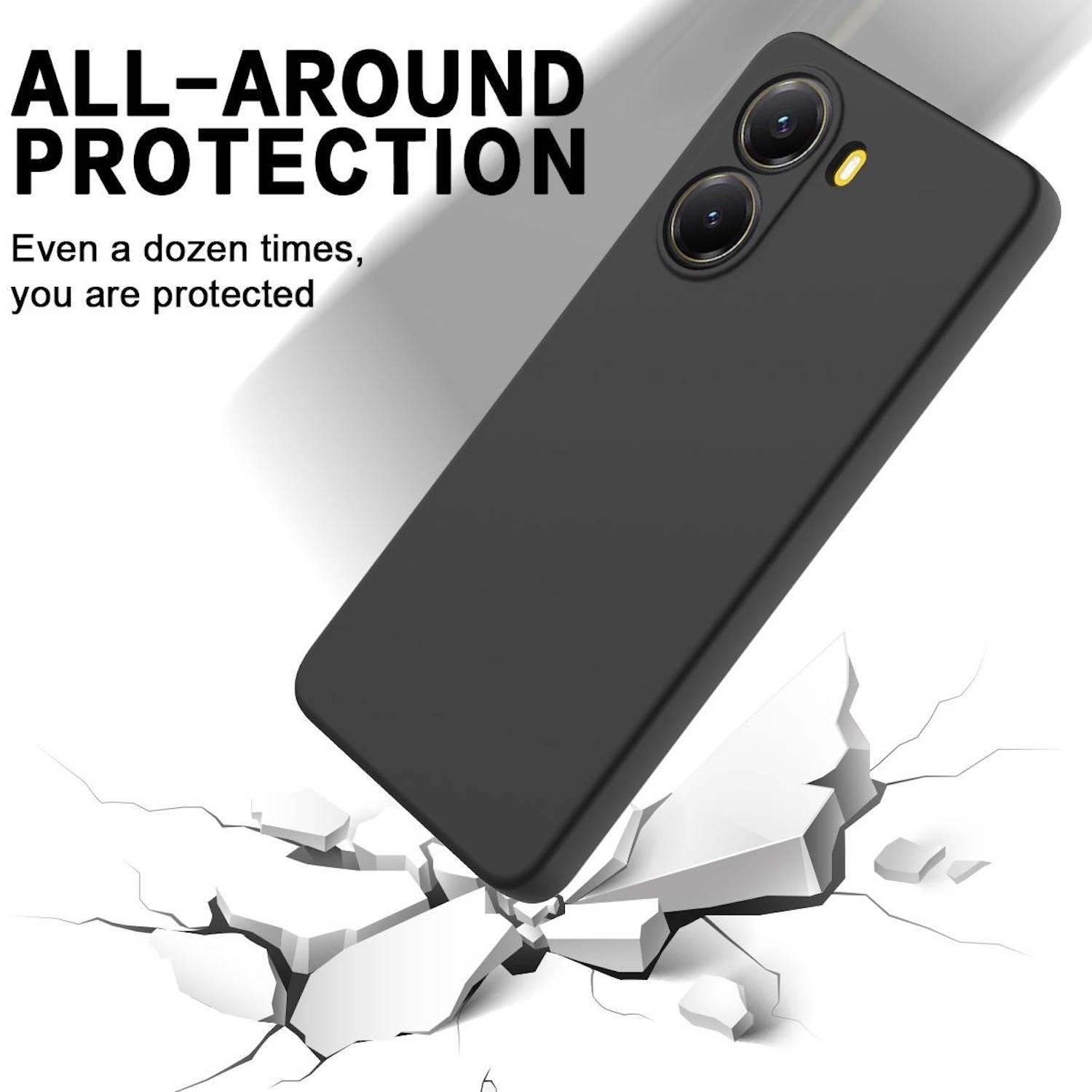 Für Xiaomi Poco X7 Pro 5G / Redmi Turbo 4 Silikon TPU Schutz Handy Hülle Schwarz + H9 Hart Glas Folie