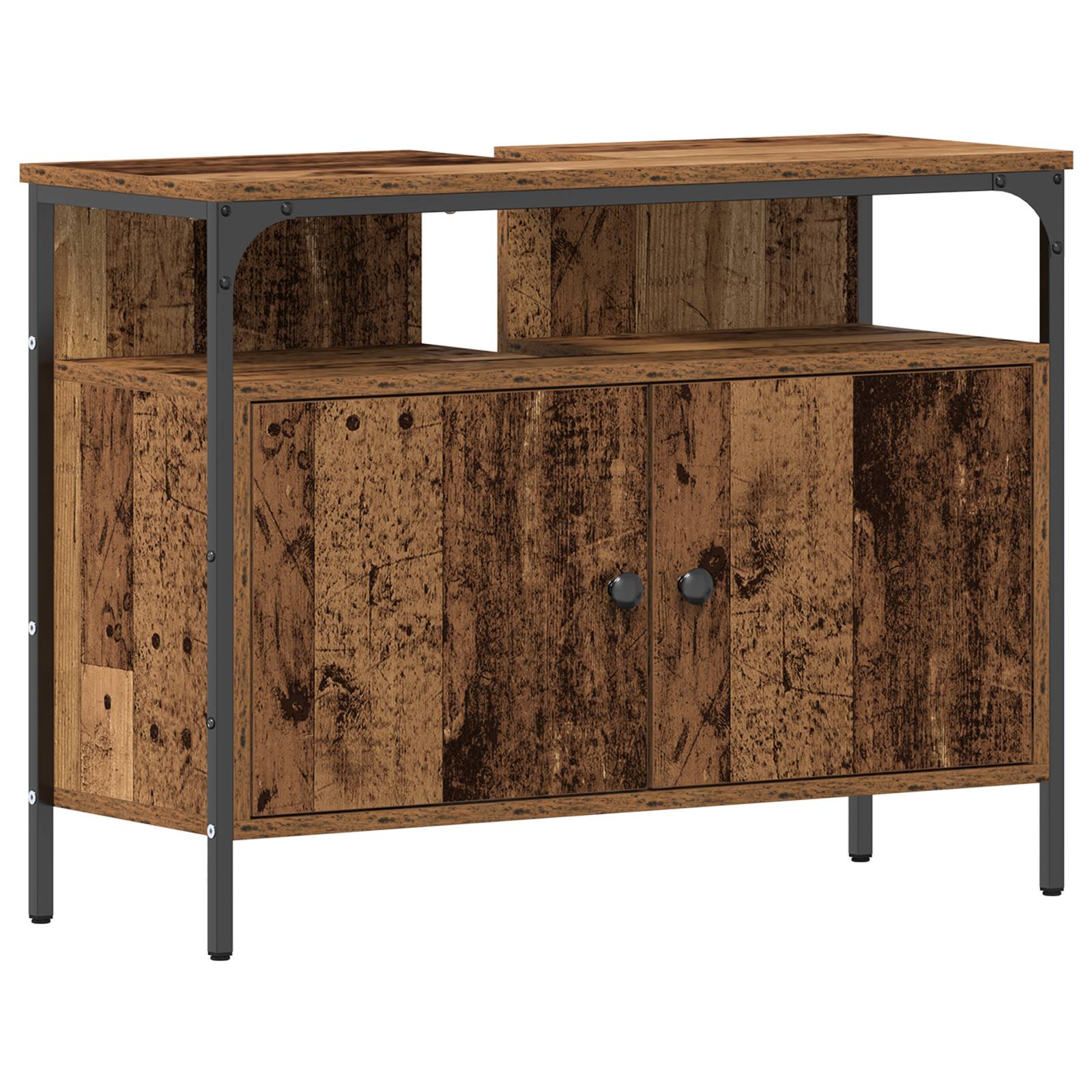 vidaXL Waschbeckenunterschrank Altholz 80x30x60 cm Holzwerkstoff