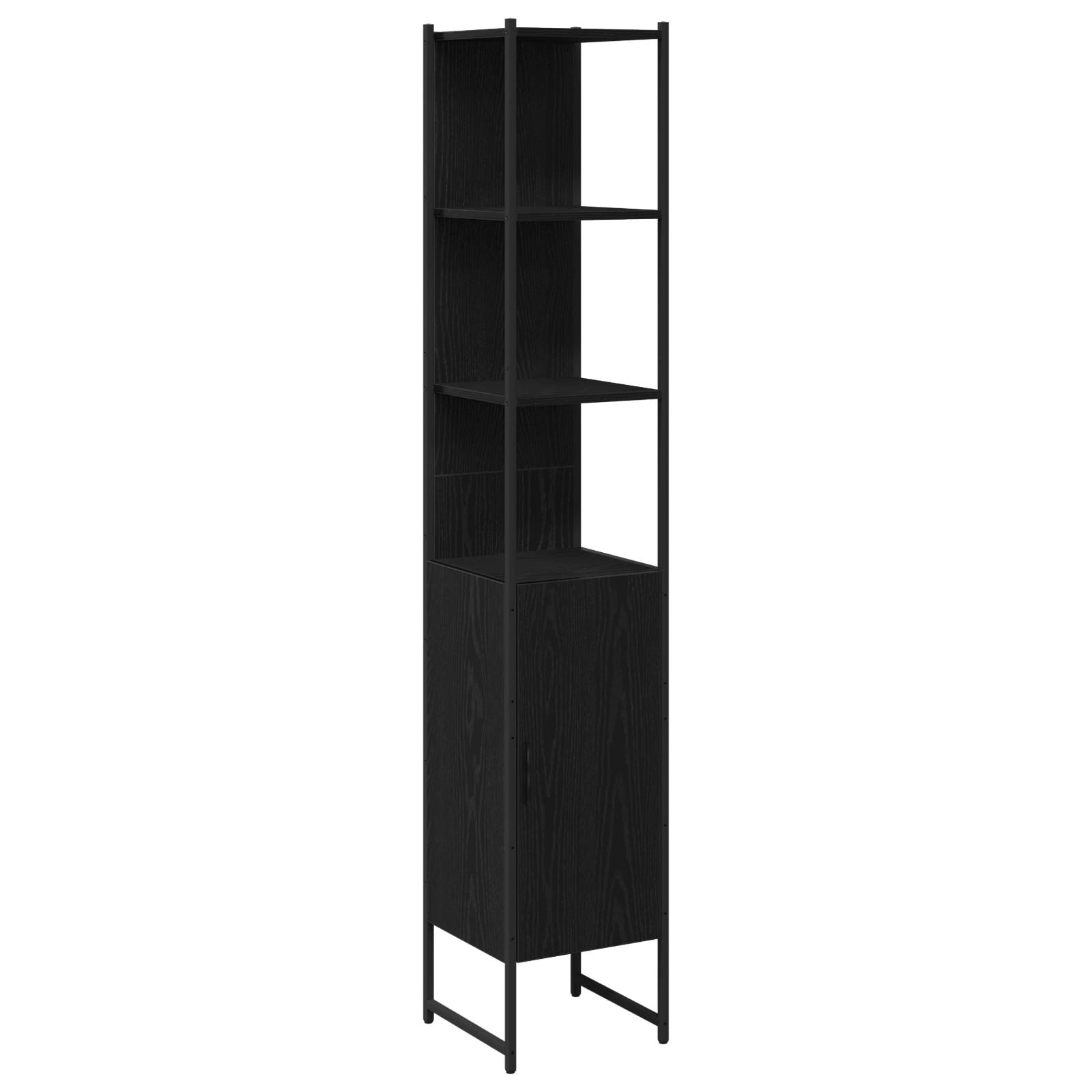 vidaXL Badschrank Schwarz Eiche 33x33x185,5 cm Holzwerkstoff