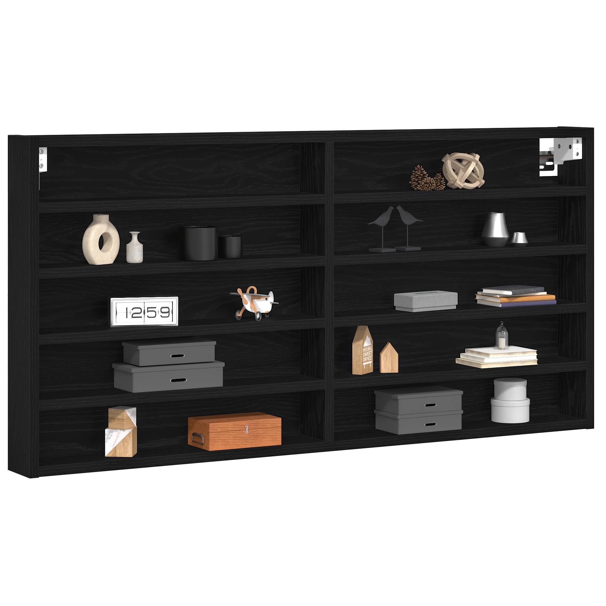 vidaXL Wandvitrine Schwarz Eiche Holzwerkstoff