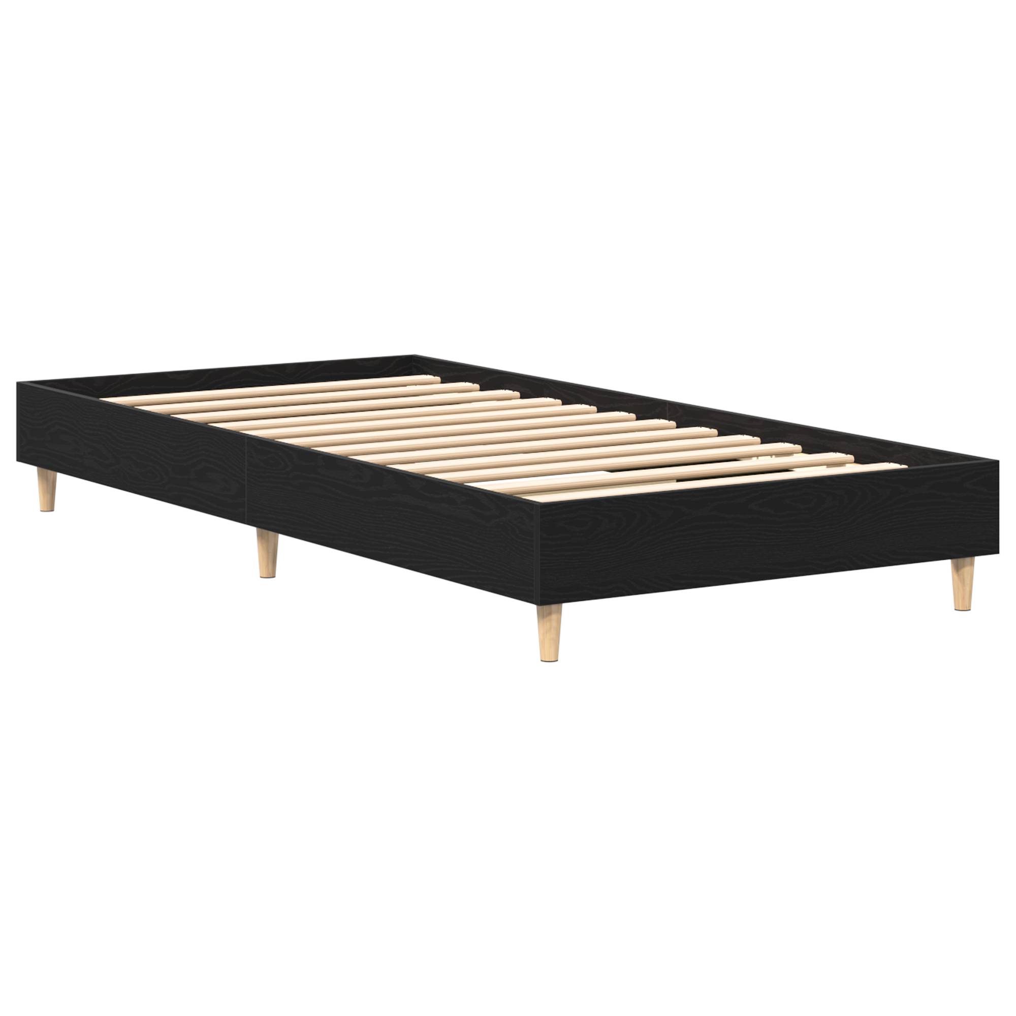 vidaXL Bettgestell 75x190 cm Schwarz Eiche Holzwerkstoff