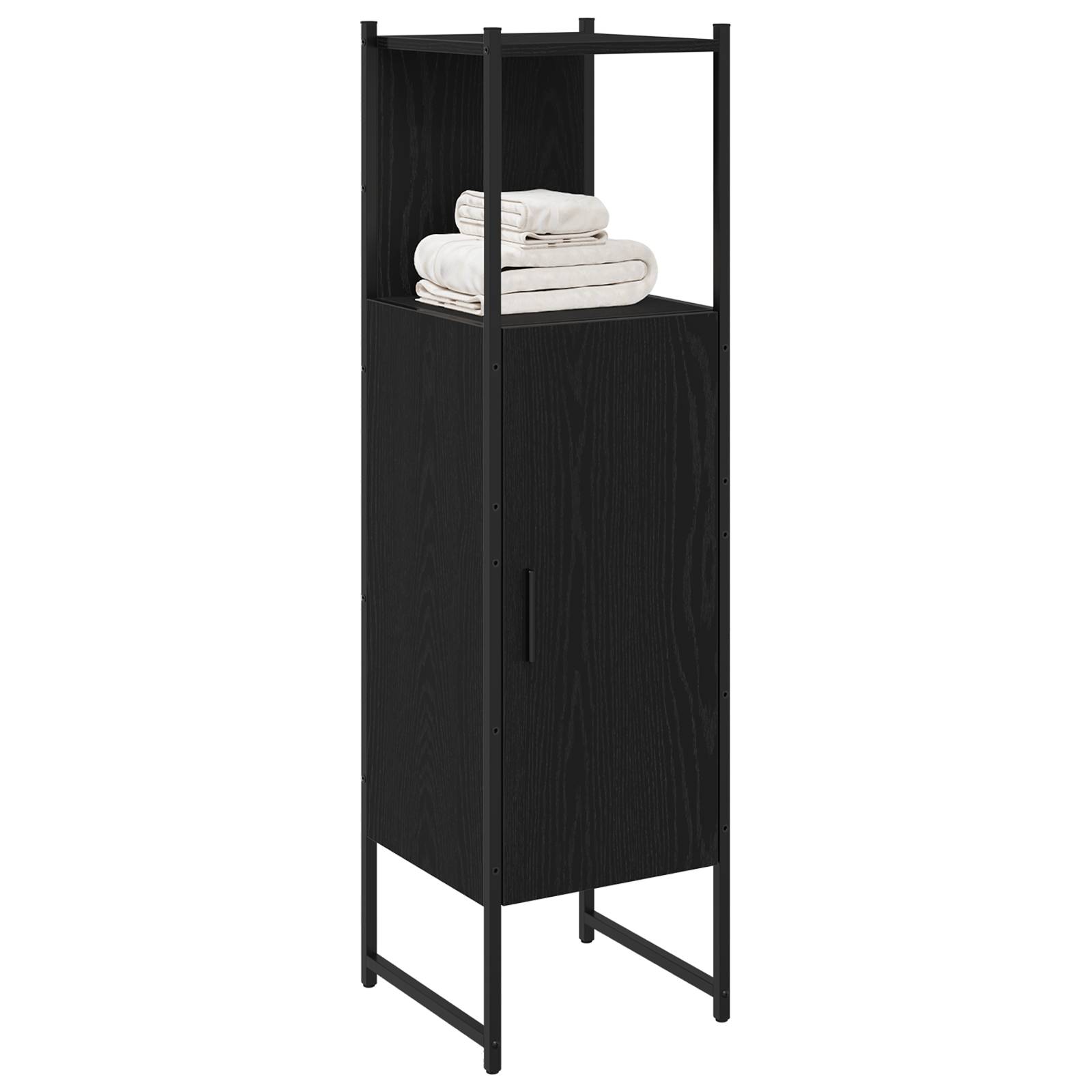 vidaXL Badschrank Schwarz Eiche 33x33x120,5 cm Holzwerkstoff