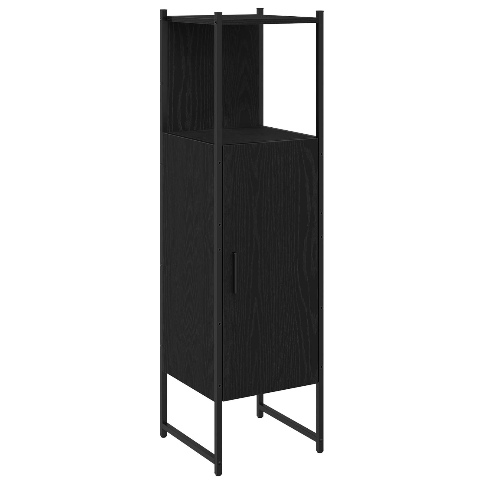 vidaXL Badschrank Schwarz Eiche 33x33x120,5 cm Holzwerkstoff