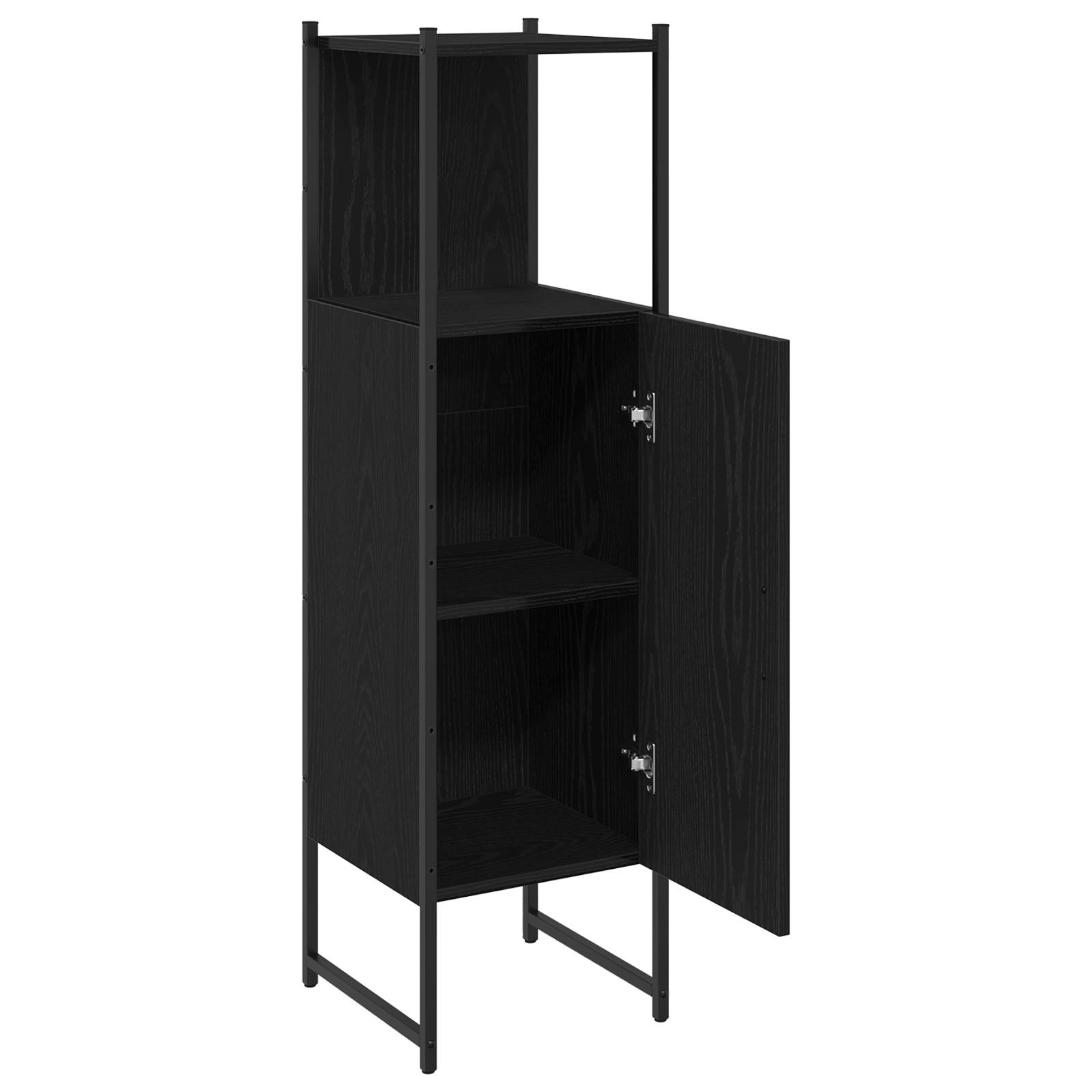 vidaXL Badschrank Schwarz Eiche 33x33x120,5 cm Holzwerkstoff