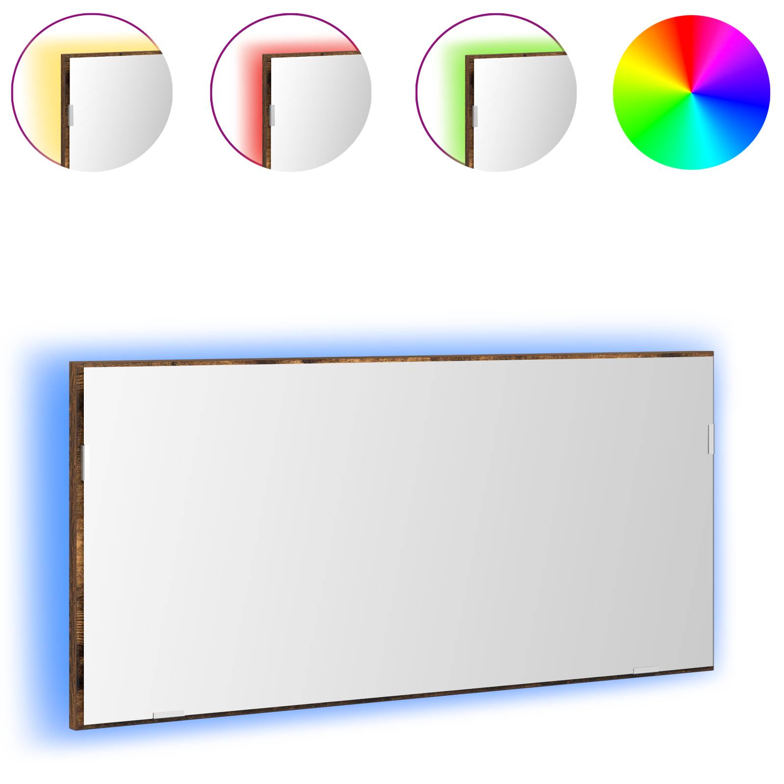 vidaXL Spiegelschrank mit LED-Leuchte Räuchereiche 80x37 cm