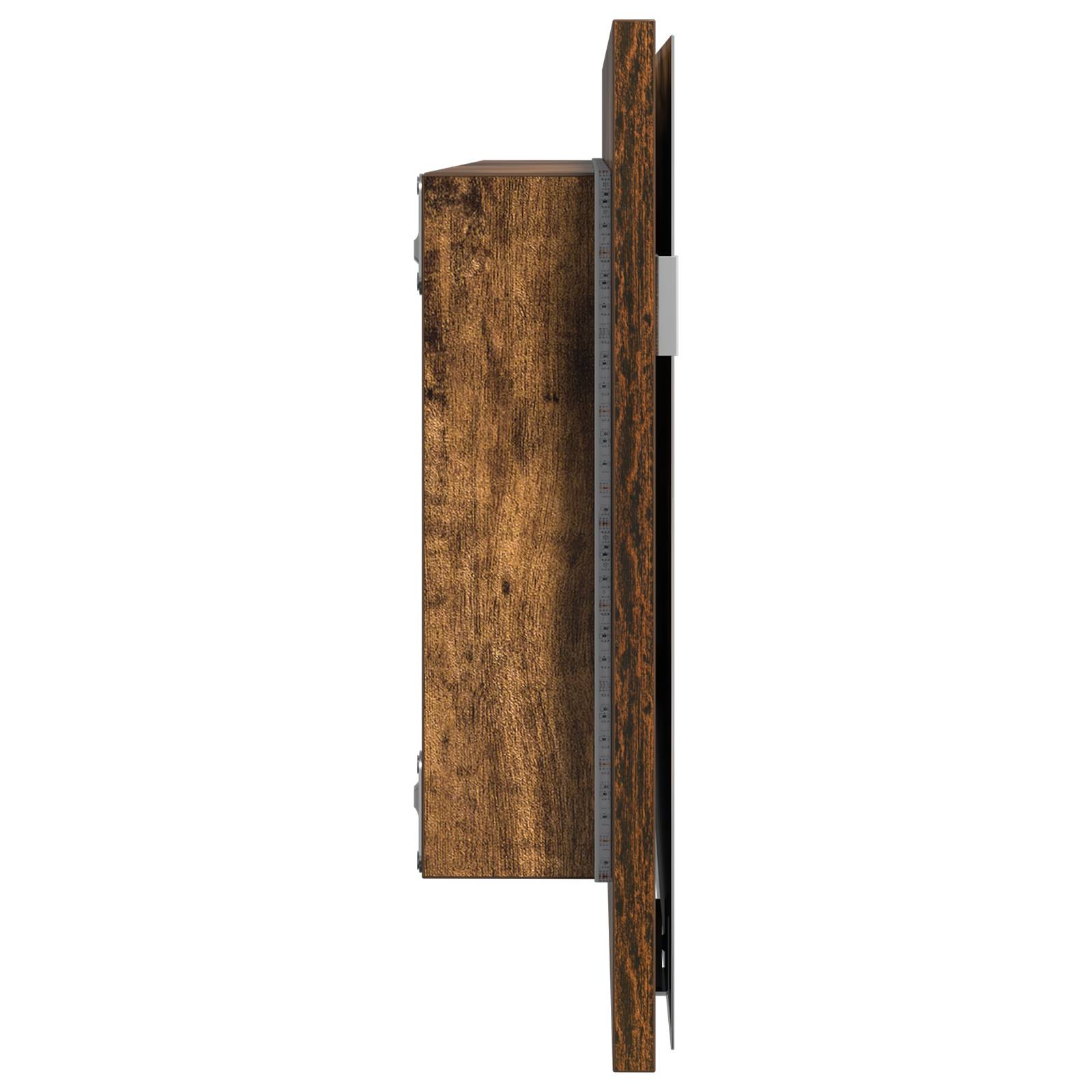 vidaXL Spiegelschrank mit LED-Leuchte Räuchereiche 80x37 cm