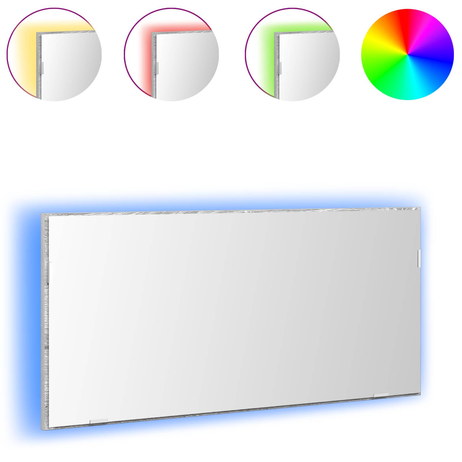 vidaXL Spiegelschrank mit LED-Leuchte Grau Sonoma 80x37 cm
