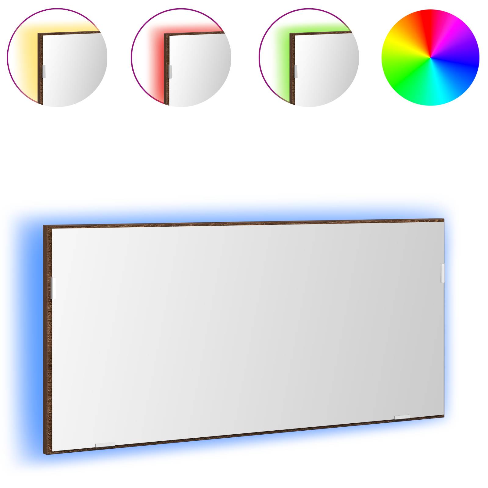 vidaXL Spiegelschrank mit LED-Leuchte Braun Eiche 80x37 cm