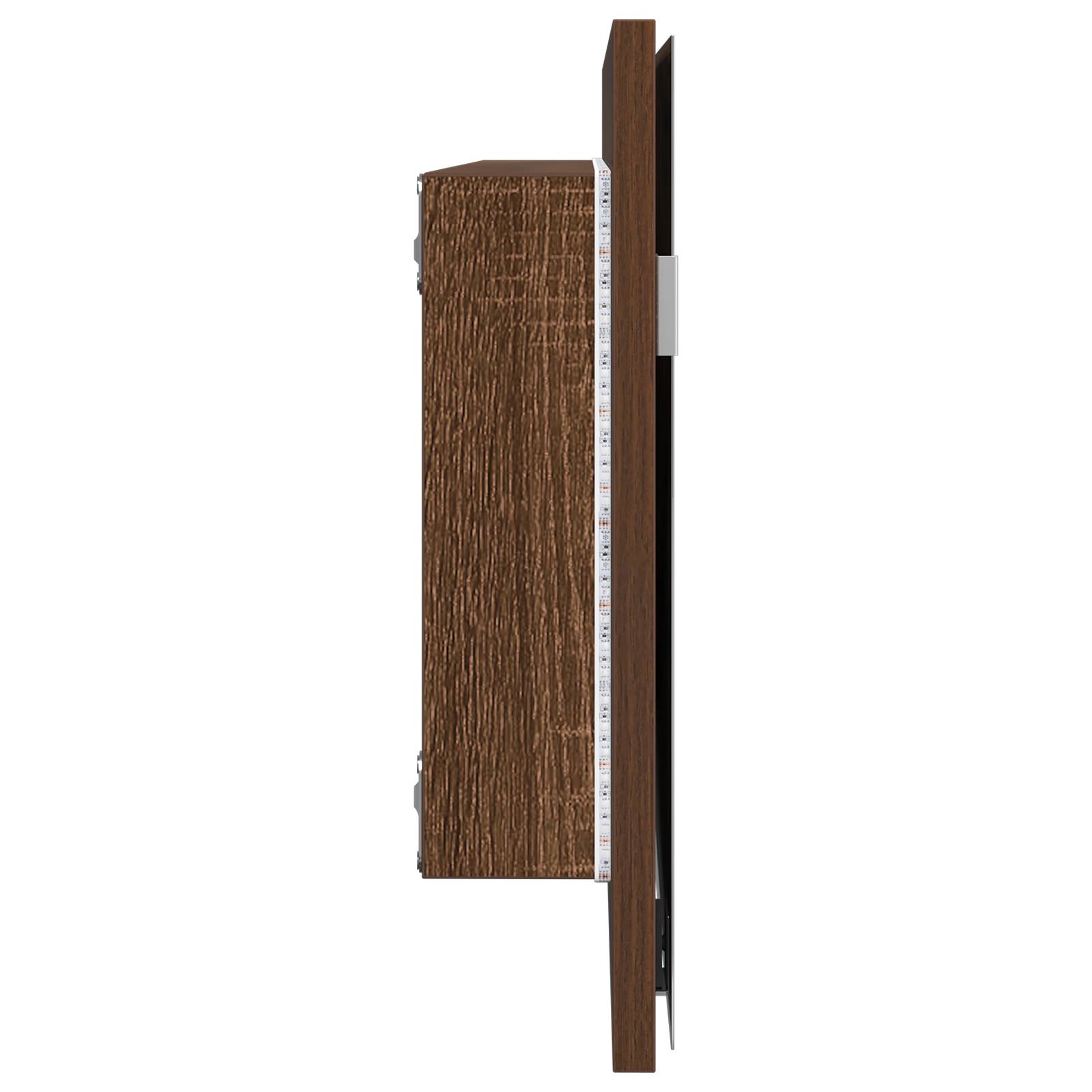 vidaXL Spiegelschrank mit LED-Leuchte Braun Eiche 80x37 cm