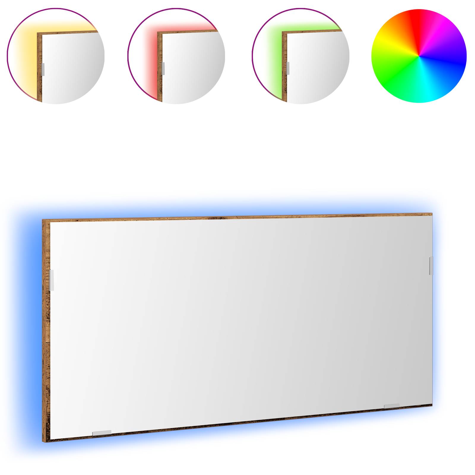 vidaXL Spiegelschrank mit LED-Leuchte Altholz 80x37 cm