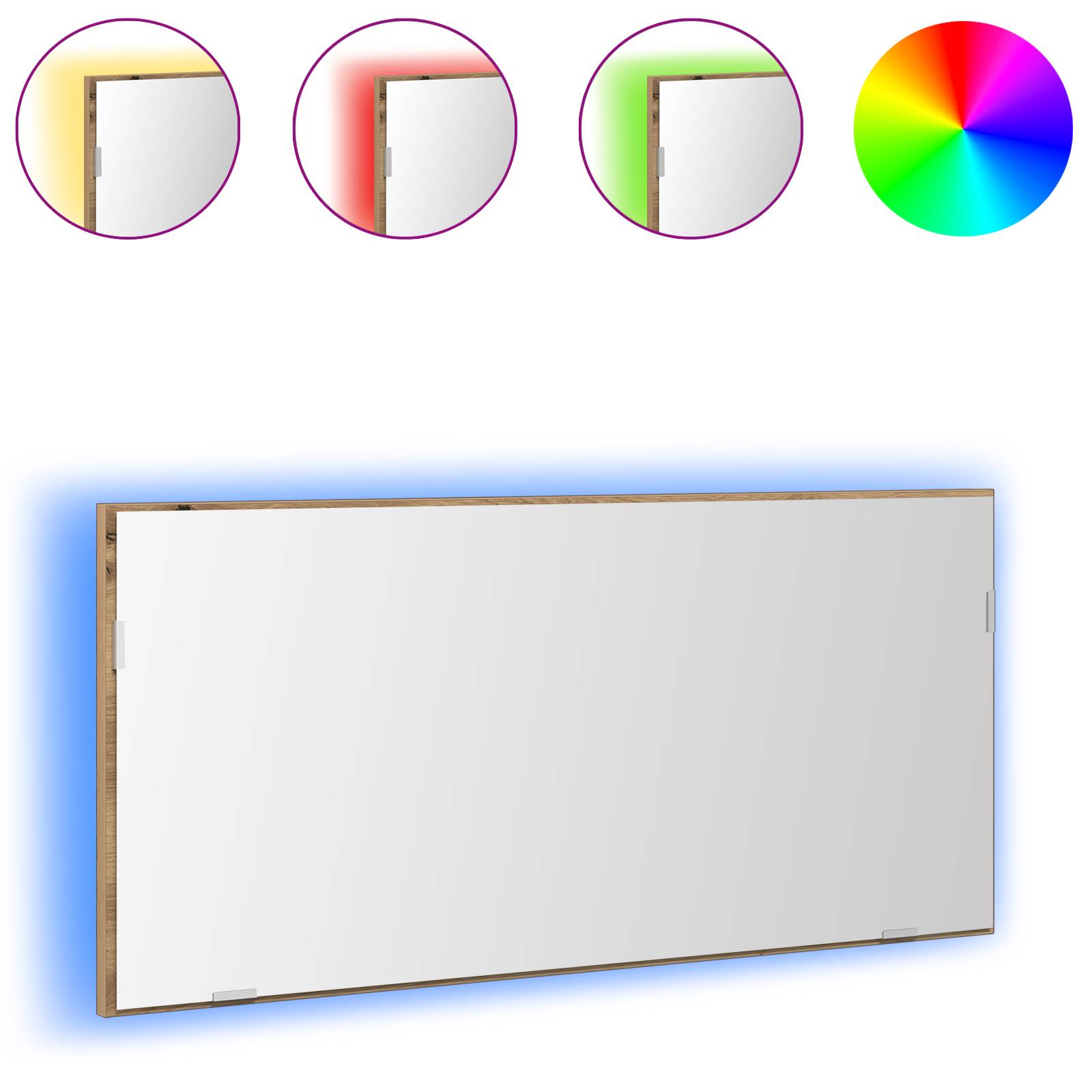 vidaXL Spiegelschrank mit LED-Leuchte Artisan Eiche 80x37 cm