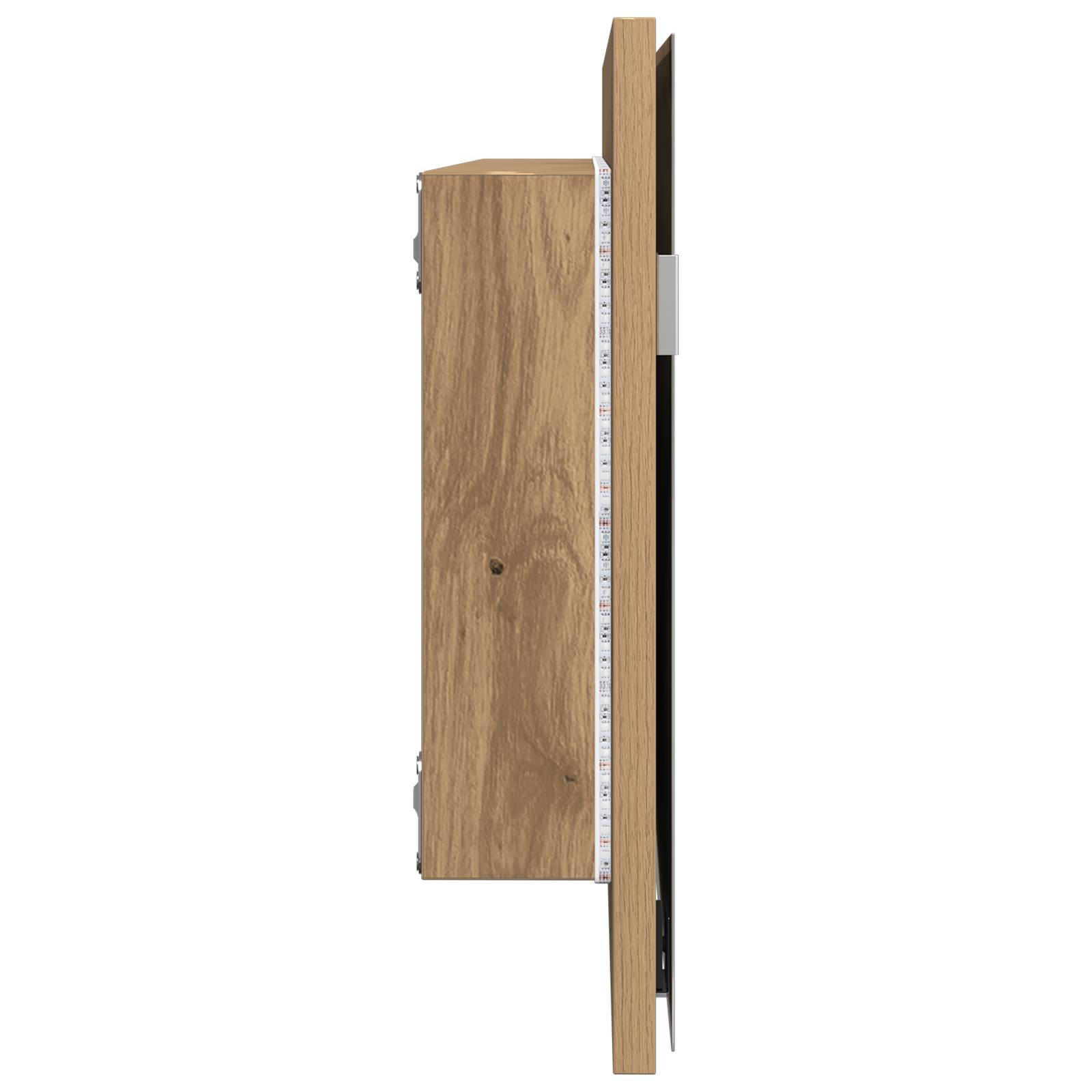 vidaXL Spiegelschrank mit LED-Leuchte Artisan Eiche 80x37 cm