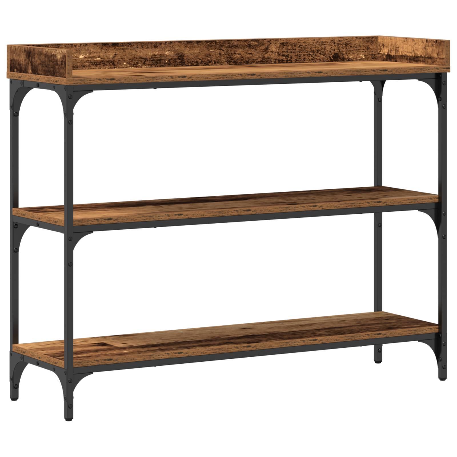 vidaXL Konsolentisch Altholz 100x30x80 cm Holzwerkstoff und Stahl