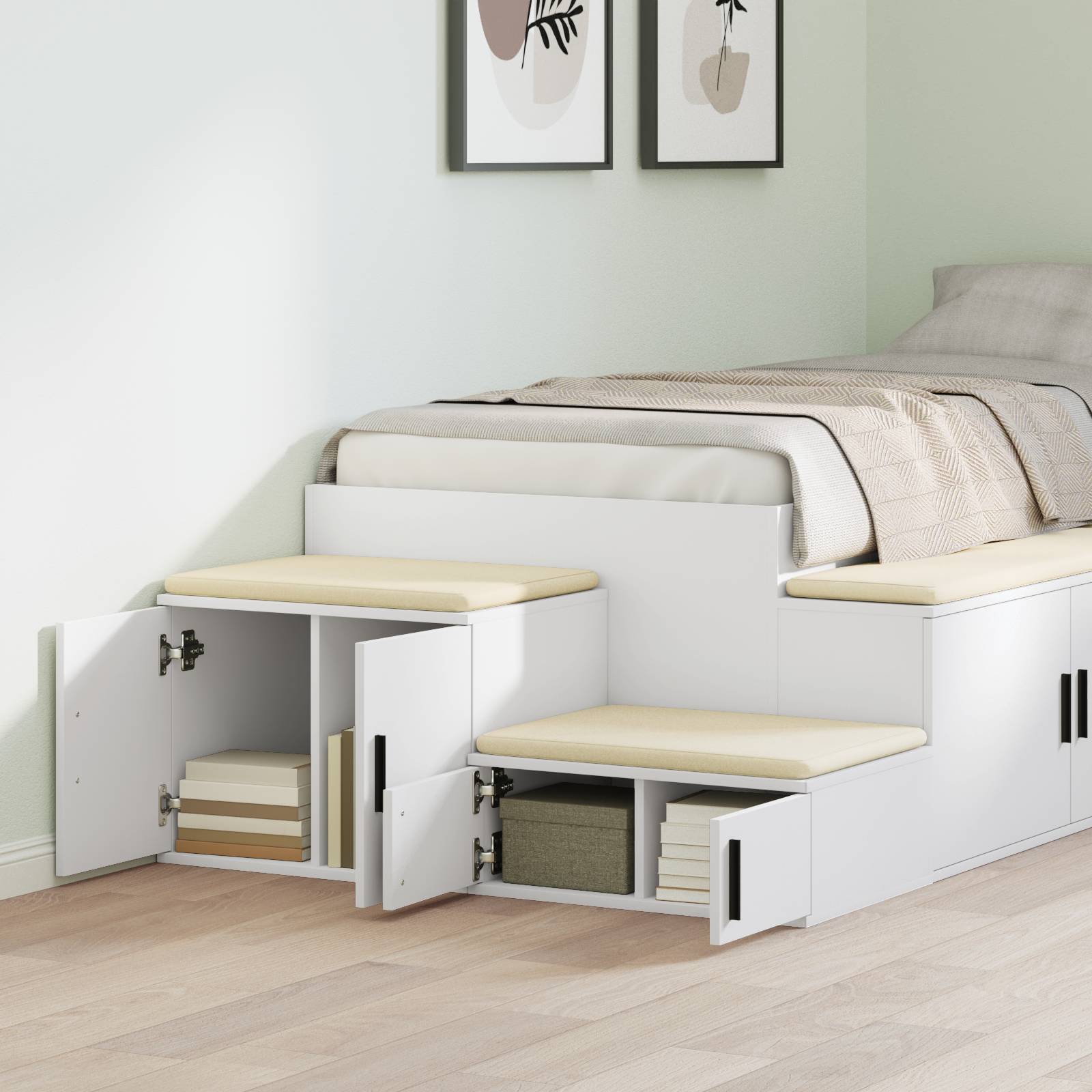 vidaXL Beistellschrank Weiß 127x41x40 cm Holzwerkstoff