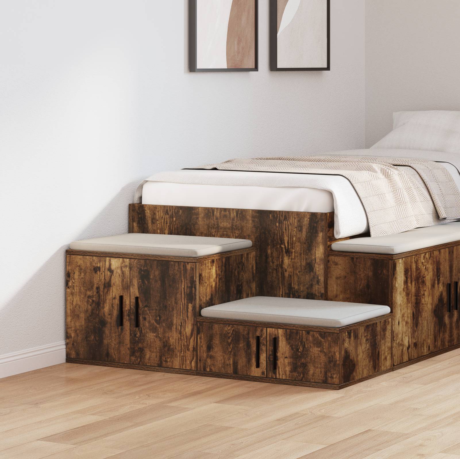vidaXL Beistellschrank Räuchereiche 127x41x40 cm Holzwerkstoff