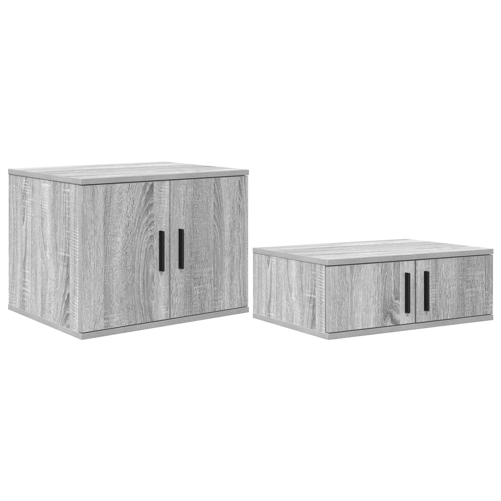vidaXL Stauraum Bettgestell Grau Sonoma 75x190 cm