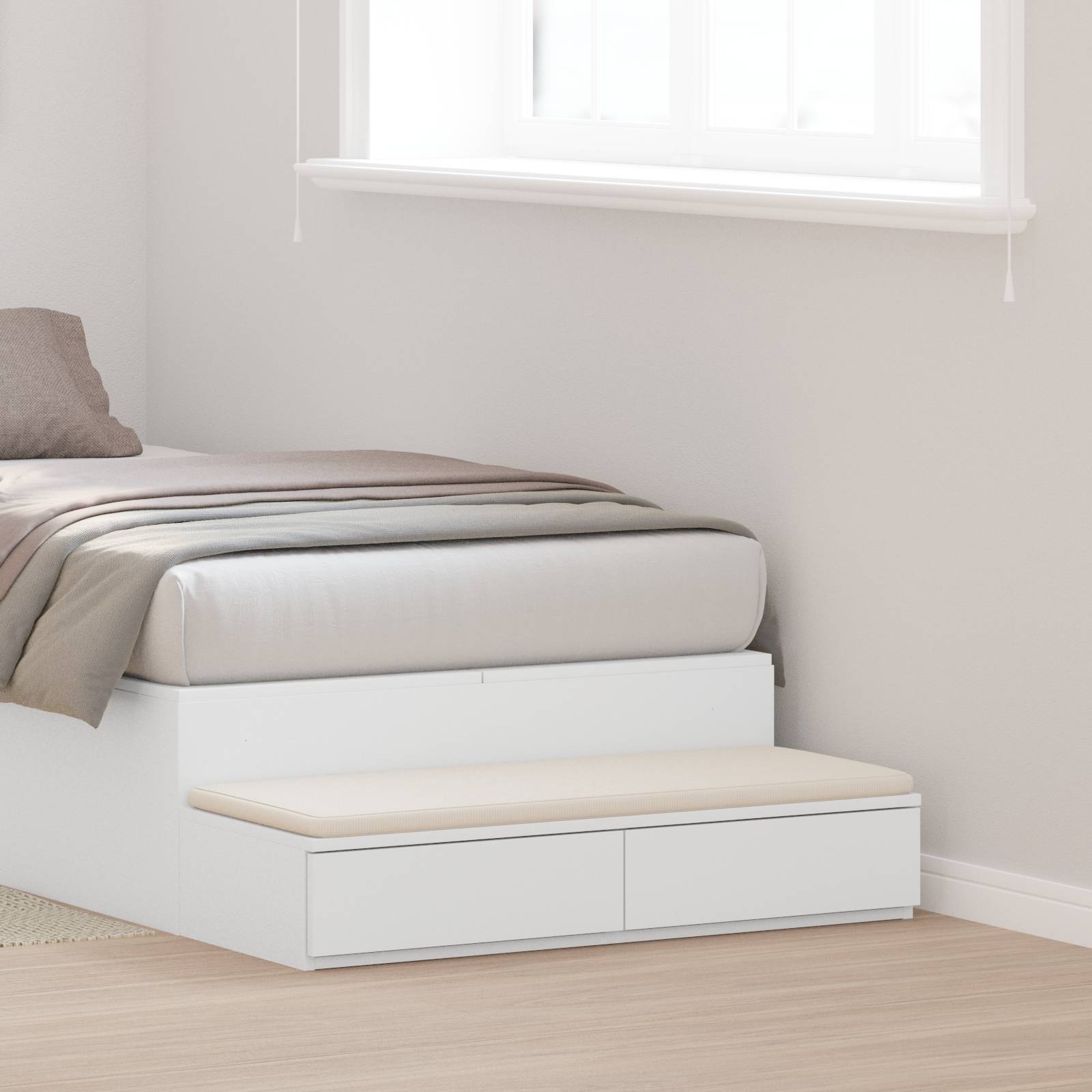 vidaXL Bett-Schubladen in Weiß 75x36,5x16,5 cm aus Spanplatte