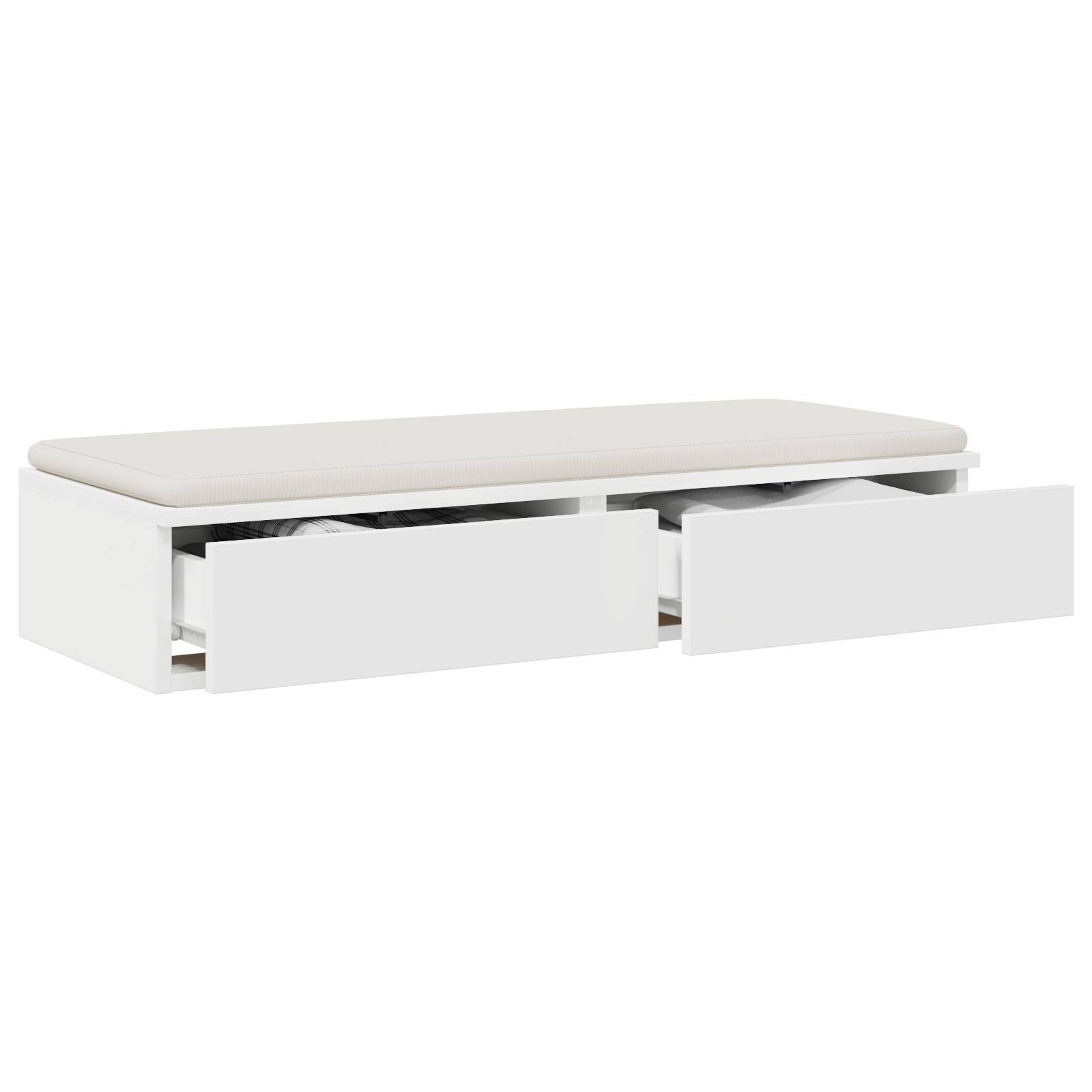vidaXL Bett-Schubladen in Weiß 75x36,5x16,5 cm aus Spanplatte