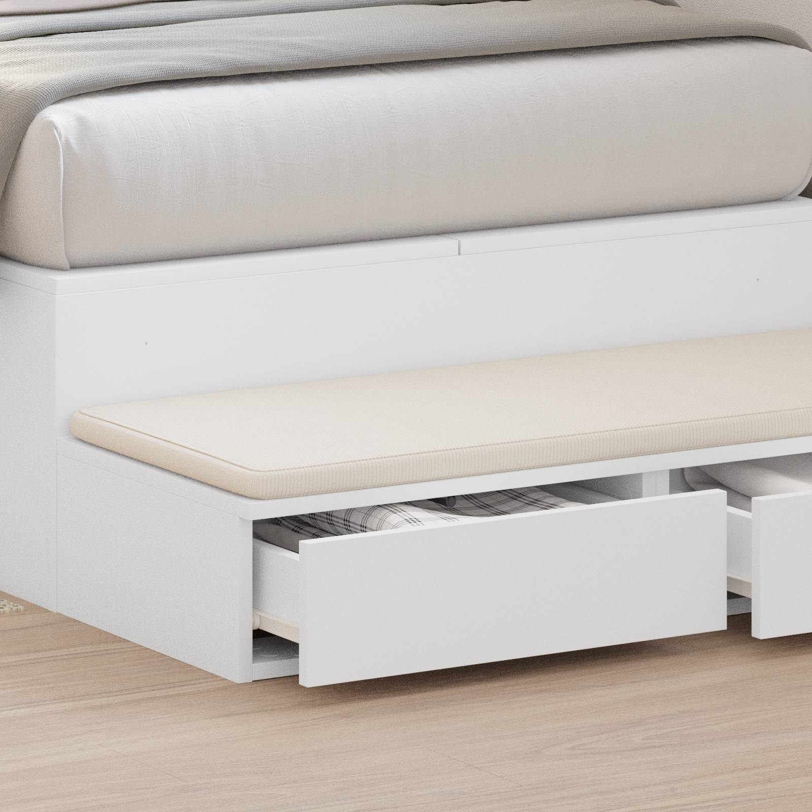 vidaXL Bett-Schubladen in Weiß 75x36,5x16,5 cm aus Spanplatte
