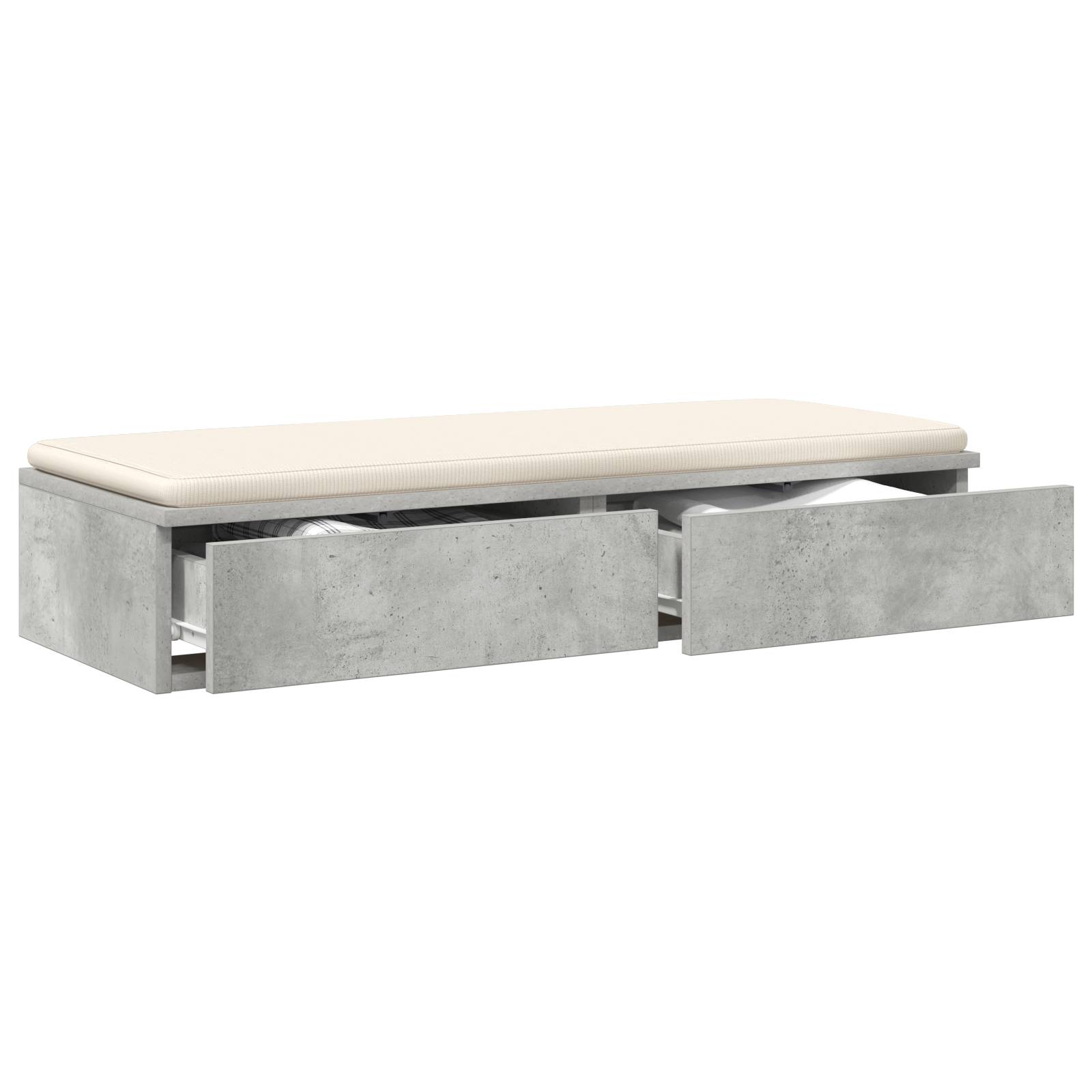 vidaXL Nachttisch Beton Grau 75x36,5x16,5 cm Ingenieurholz
