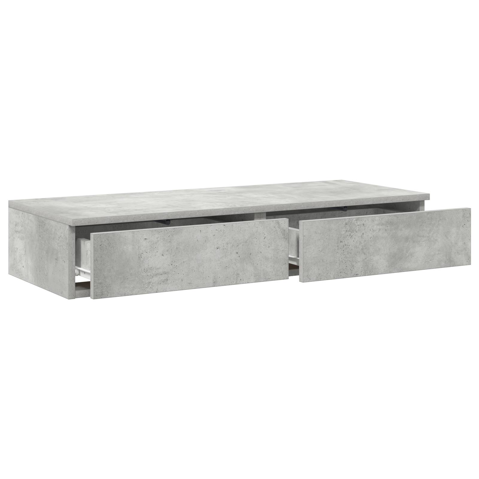 vidaXL Nachttisch Beton Grau 75x36,5x16,5 cm Ingenieurholz