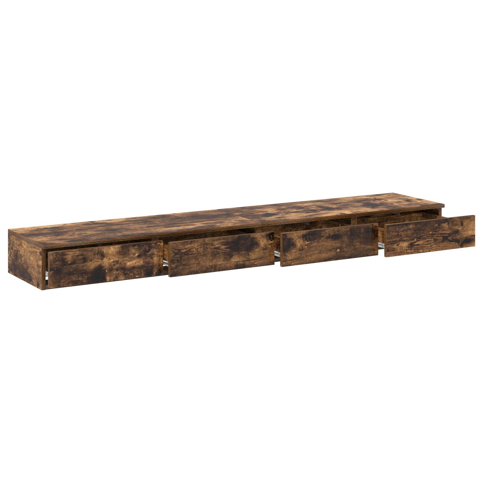 vidaXL Nachttisch aus geräucherter Eiche - 180x36.5x16.5 cm - Hergestellt aus Holzwerkstoffen
