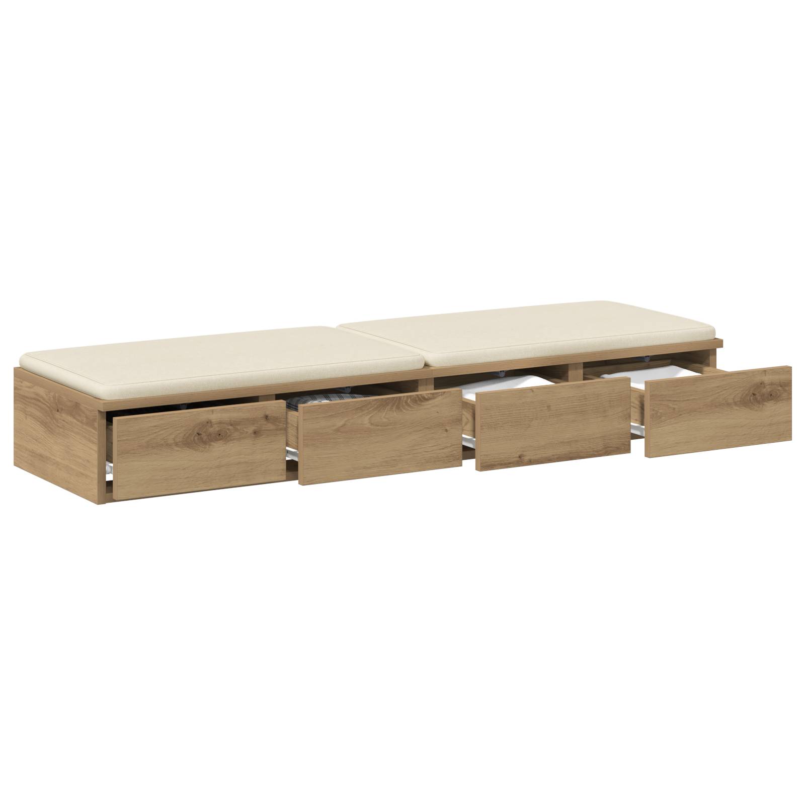 vidaXL Bettschubladen Artisan Eiche 120x36,5x16,5 cm Holzwerkstoff