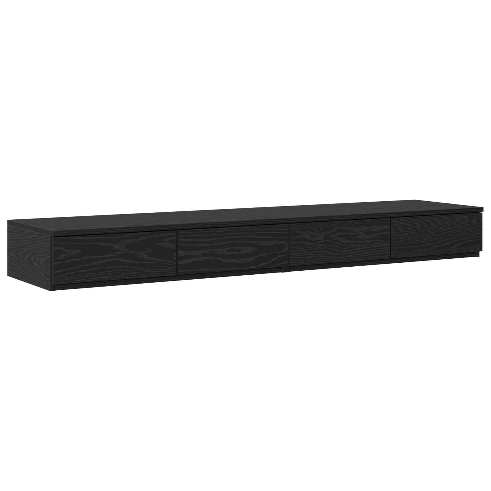 vidaXL Bettkommoden Schwarz Eiche 160x36,5x16,5 cm Holzwerkstoff