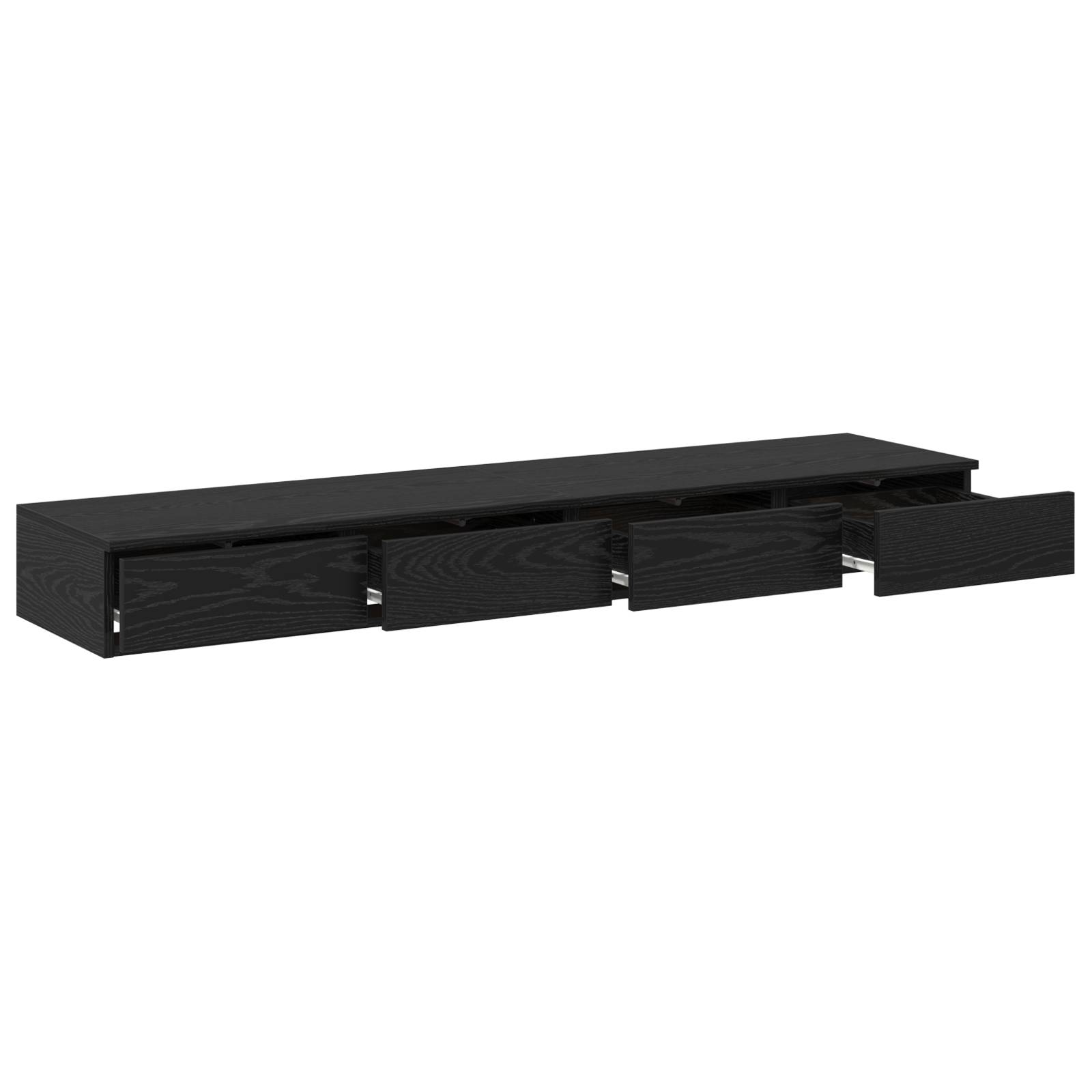 vidaXL Bettkommoden Schwarz Eiche 160x36,5x16,5 cm Holzwerkstoff