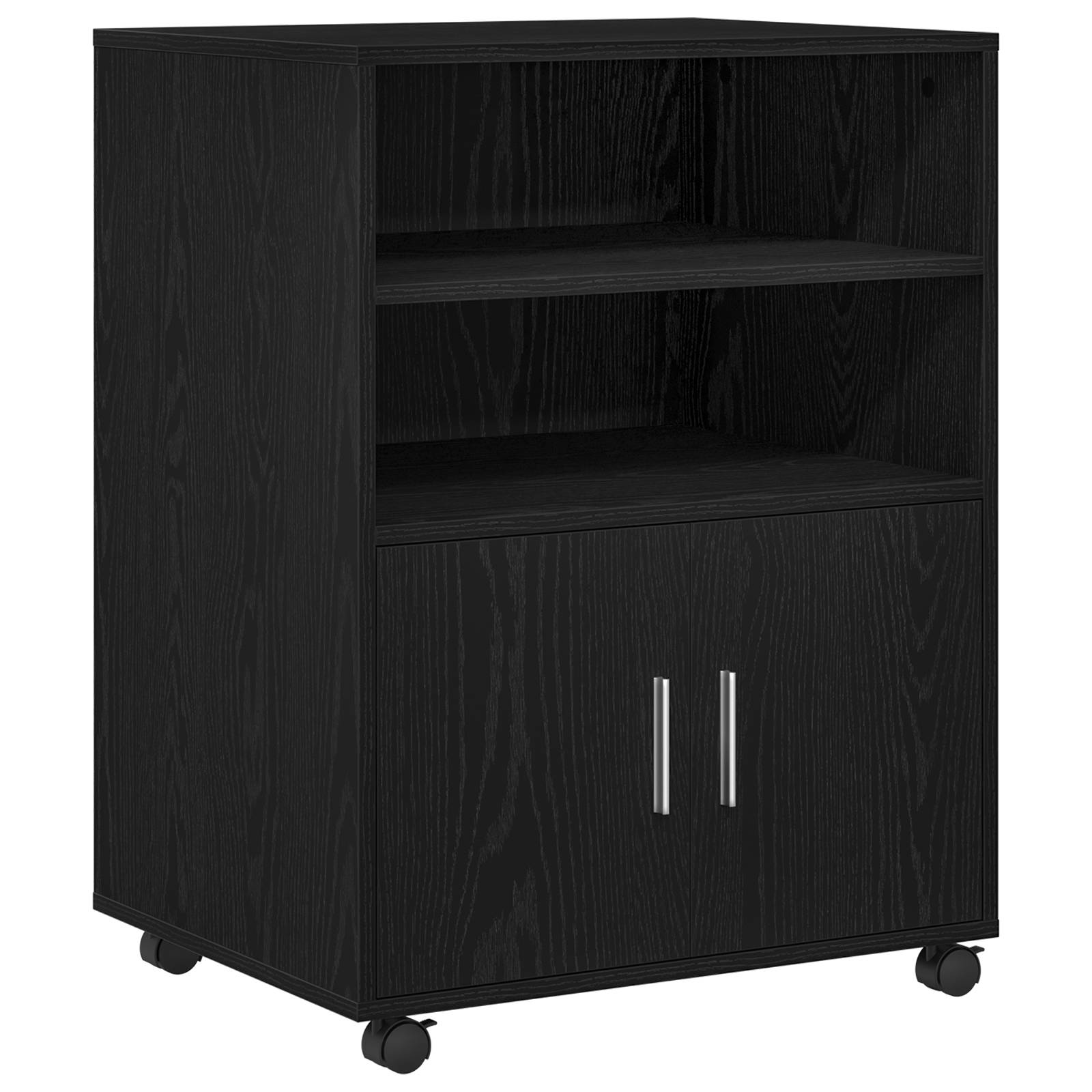 vidaXL Rollschrank Schwarz Eiche 60x48x81 cm Holzwerkstoff