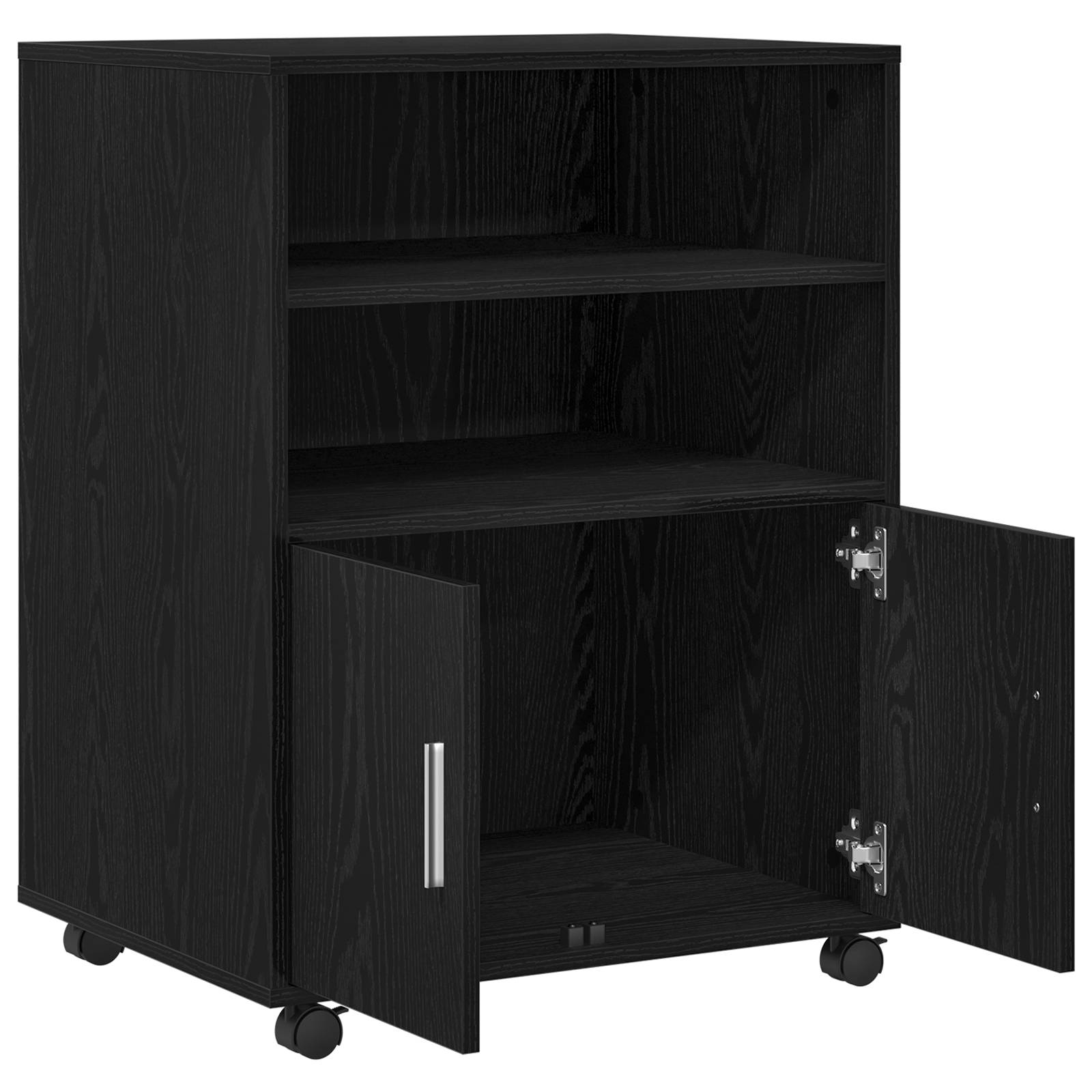 vidaXL Rollschrank Schwarz Eiche 60x48x81 cm Holzwerkstoff