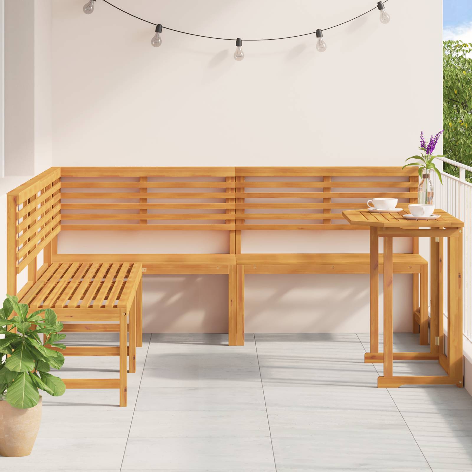 vidaXL 4-tlg. Garten-Essgruppe Akazienholz