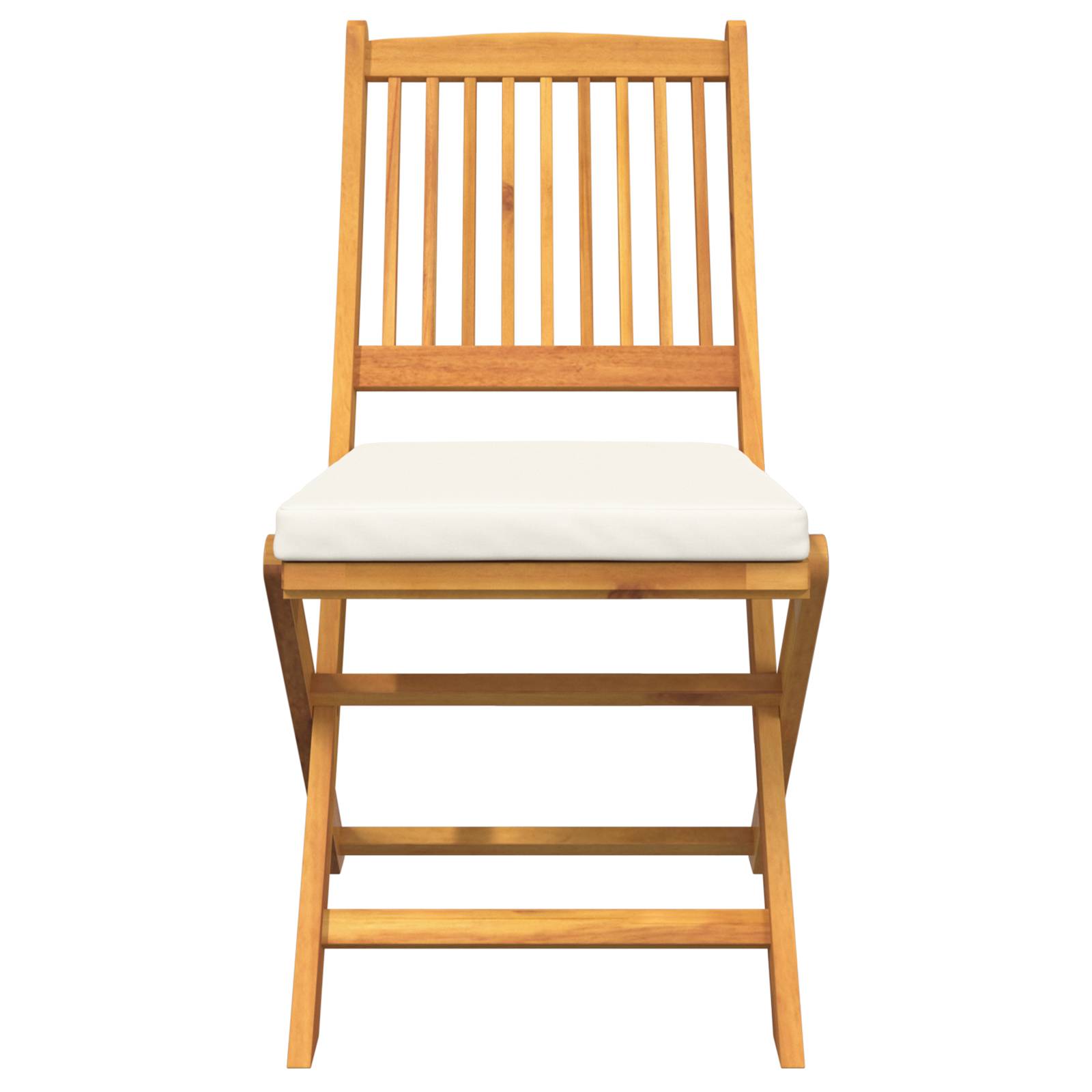 vidaXL Gartenstühle mit Weißen Kissen 2 Stk. Klappbar Akazienholz