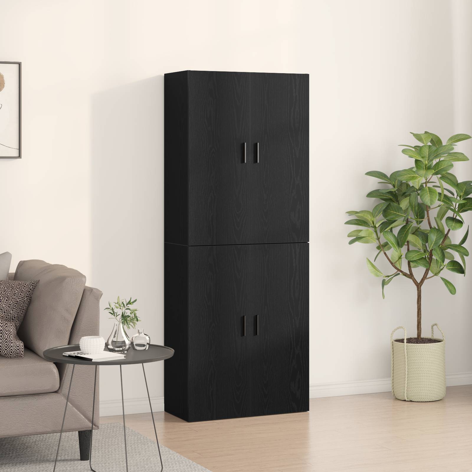 vidaXL Schränke 2 Stk. Schwarz Eiche 69,5x34x180 cm Holzwerkstoff