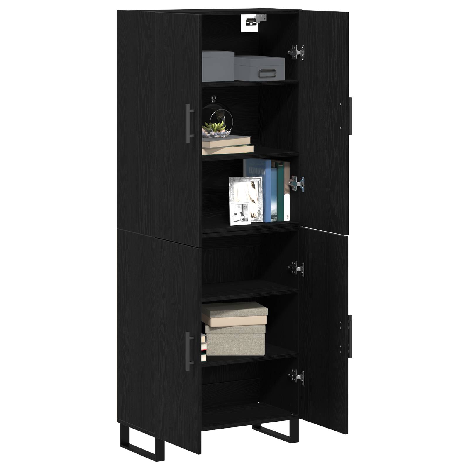 vidaXL Schränke 2 Stk. Schwarz Eiche 69,5x34x180 cm Holzwerkstoff