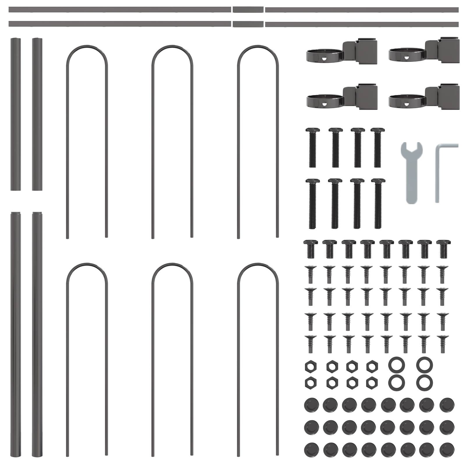vidaXL Gartenzaun mit Bogenoberteil Grau 3,4x1,2 m Stahl