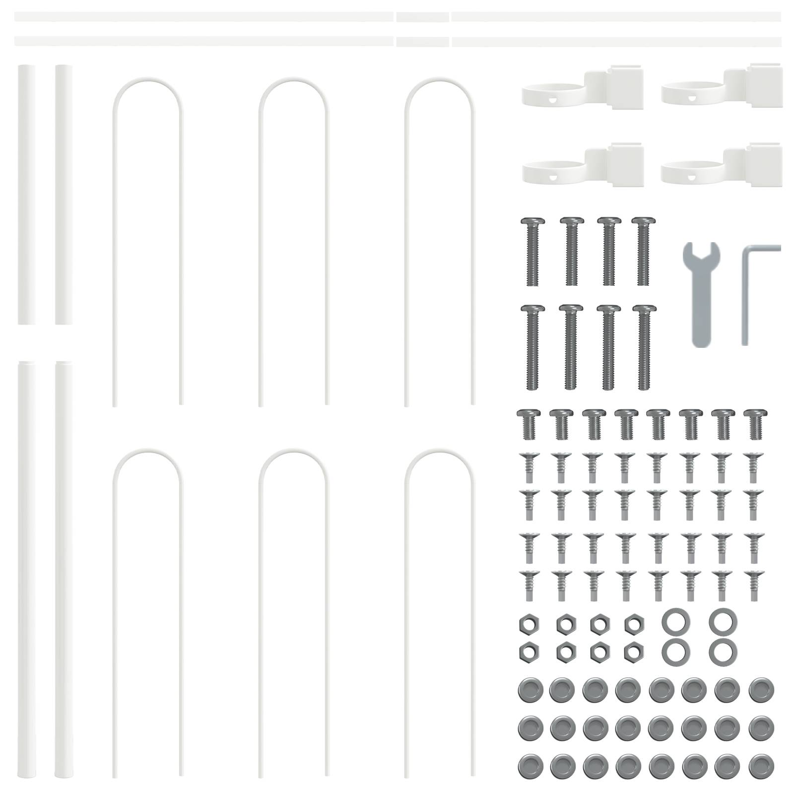 vidaXL Gartenzaun mit Bogenoberteil Weiß 13,6x1 m Stahl