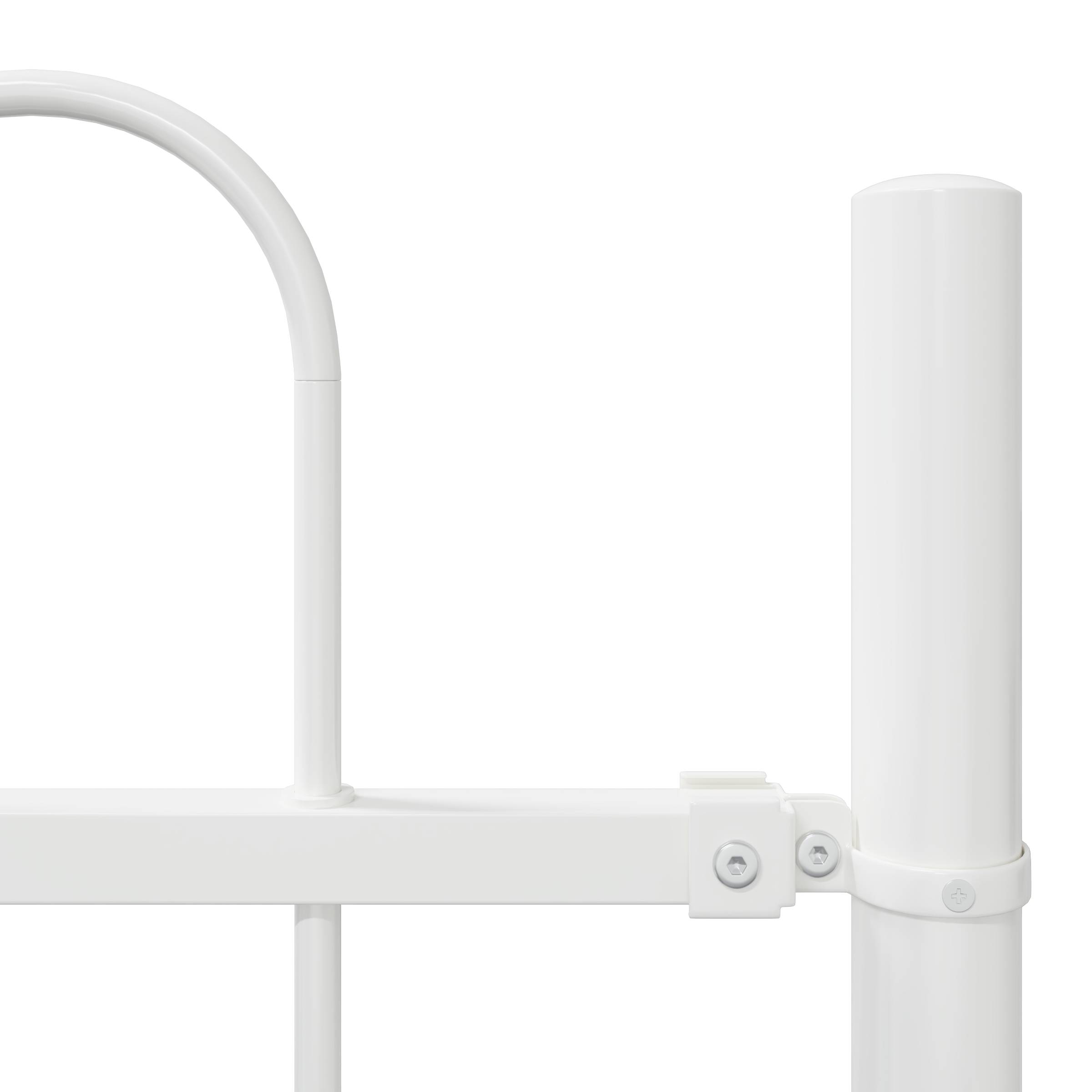 vidaXL Gartenzaun mit Bogenoberteil Weiß 1,7x0,8 m Stahl