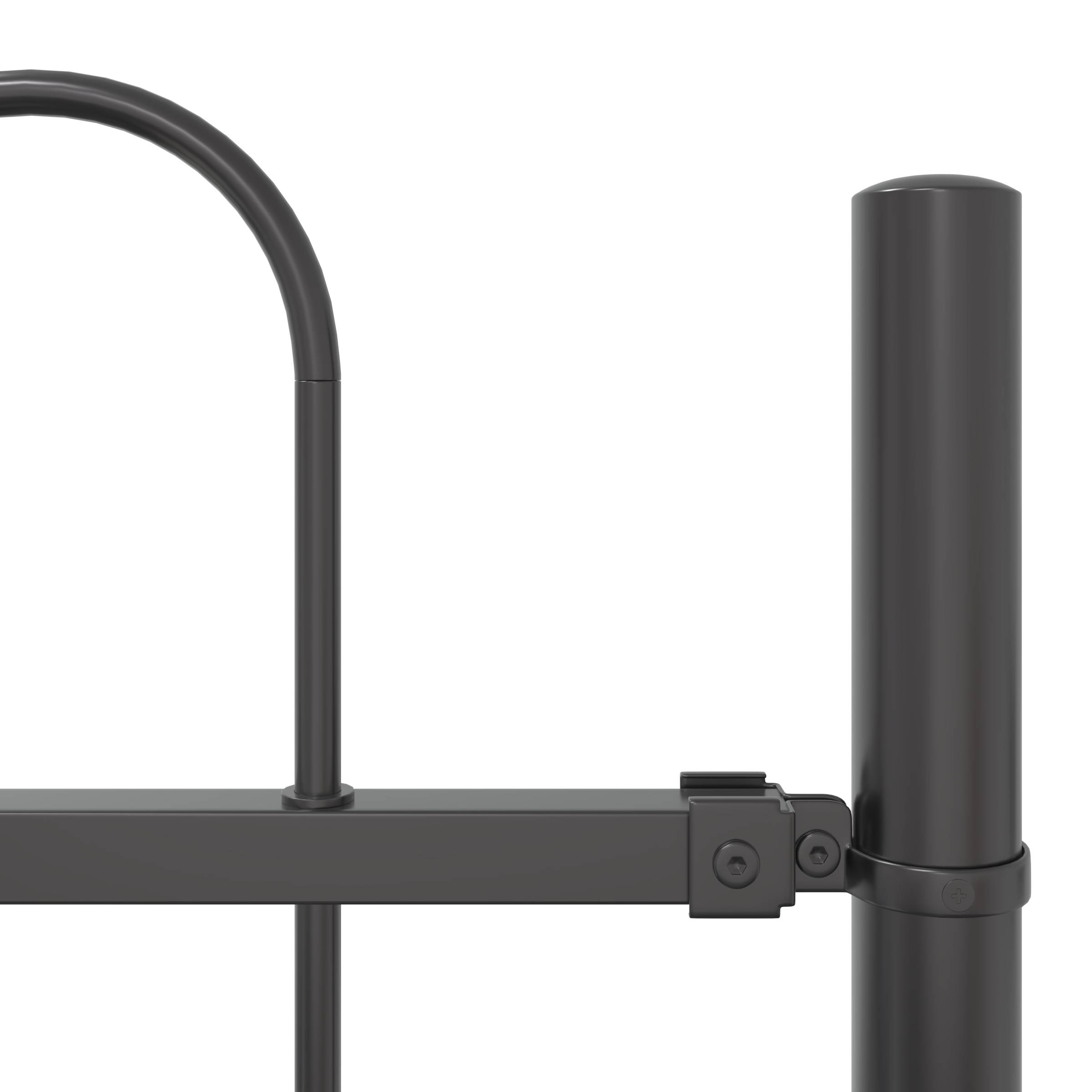 vidaXL Gartenzaun mit Bogenoberteil Grau 1,7x1,5 m Stahl