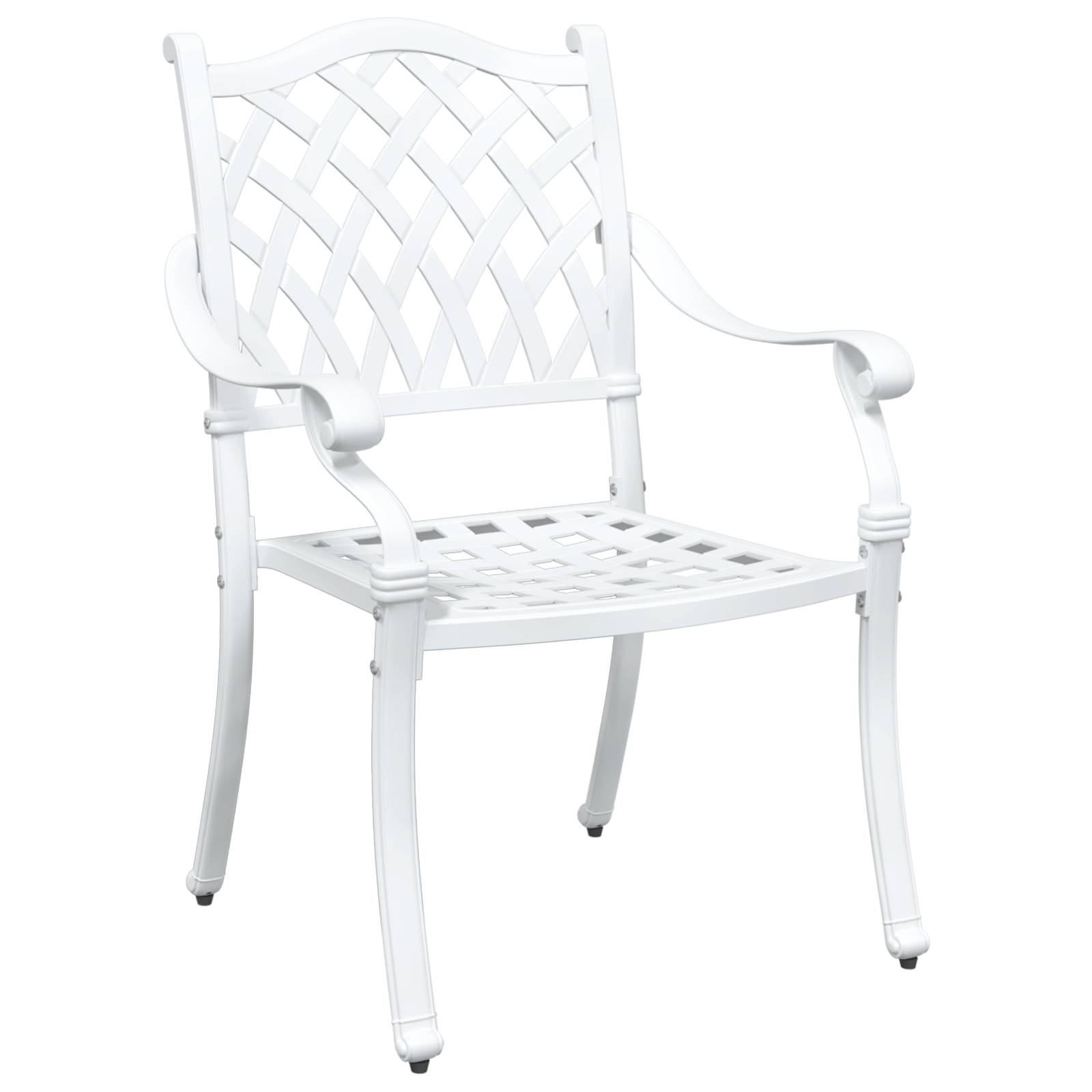 vidaXL 5-tlg. Garten-Essgruppe Weiß Aluminiumguss