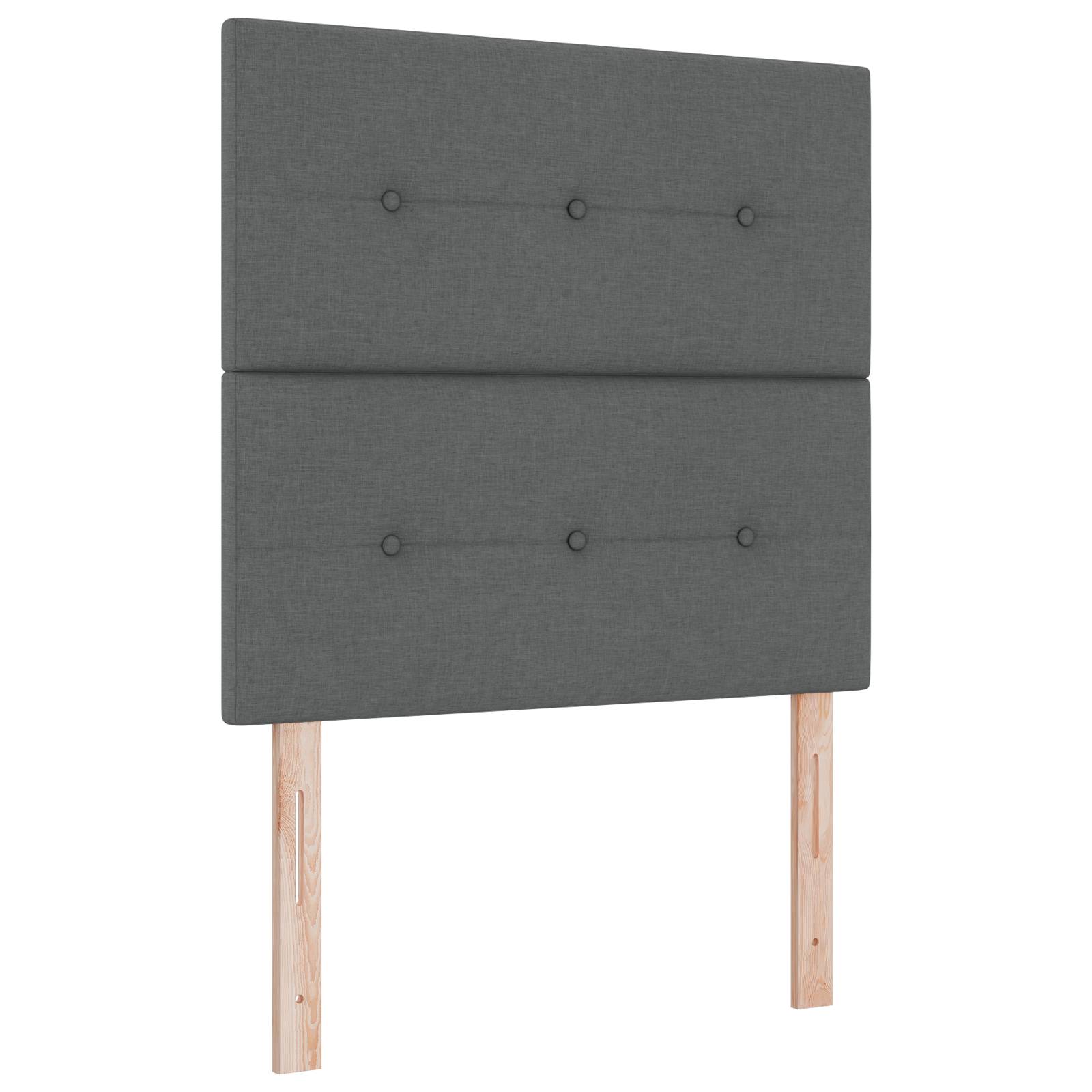 vidaXL Boxspringbett mit Matratze Dunkelgrau 90x200 cm Stoff
