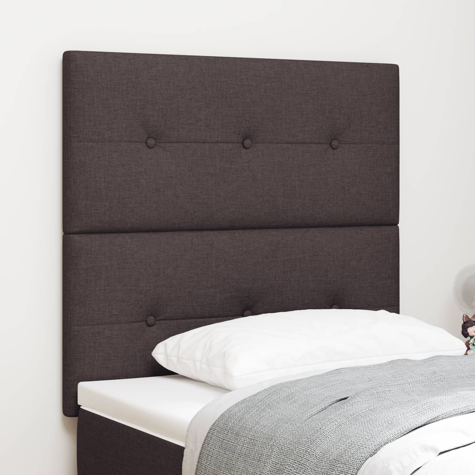 vidaXL LED Kopfteil Dunkelbraun 100 cm Stoff