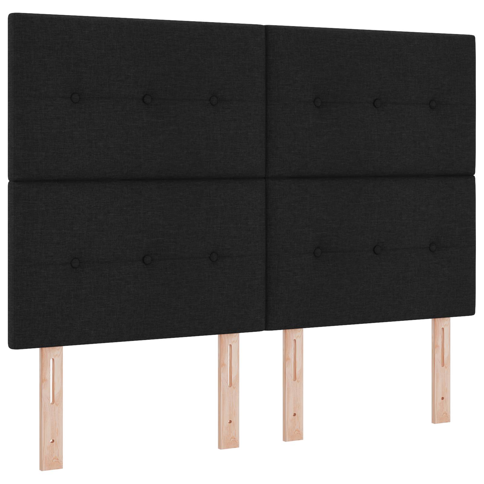 vidaXL Boxspringbett mit Matratze und LED-Licht in Schwarz, 140 x 200 cm